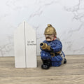 Vintage Leonardo Fireman Figurine with Hose | Decorative Ceramic Teapot Style Ornament | Collectible Sculpture