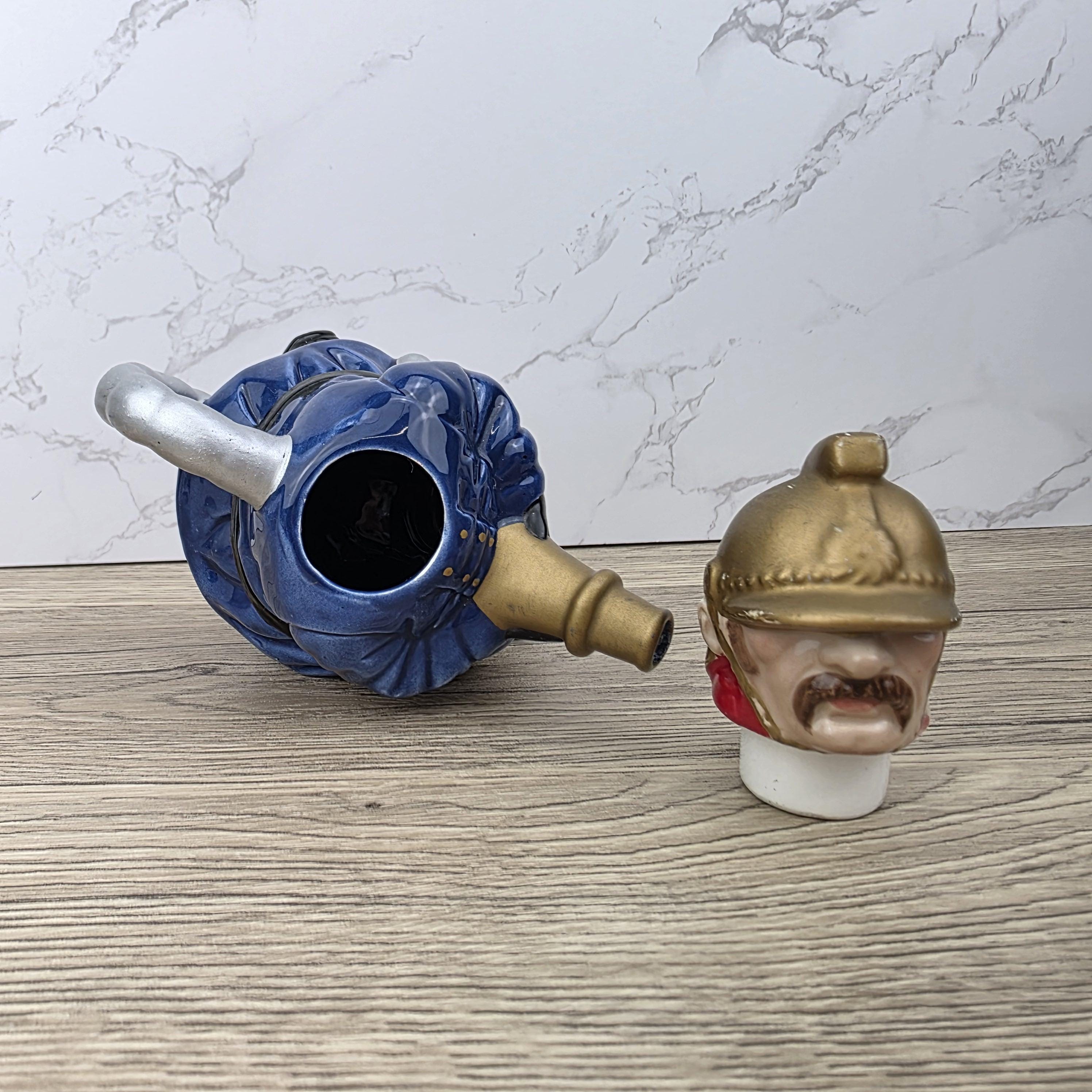 Vintage Leonardo Fireman Figurine with Hose | Decorative Ceramic Teapot Style Ornament | Collectible Sculpture