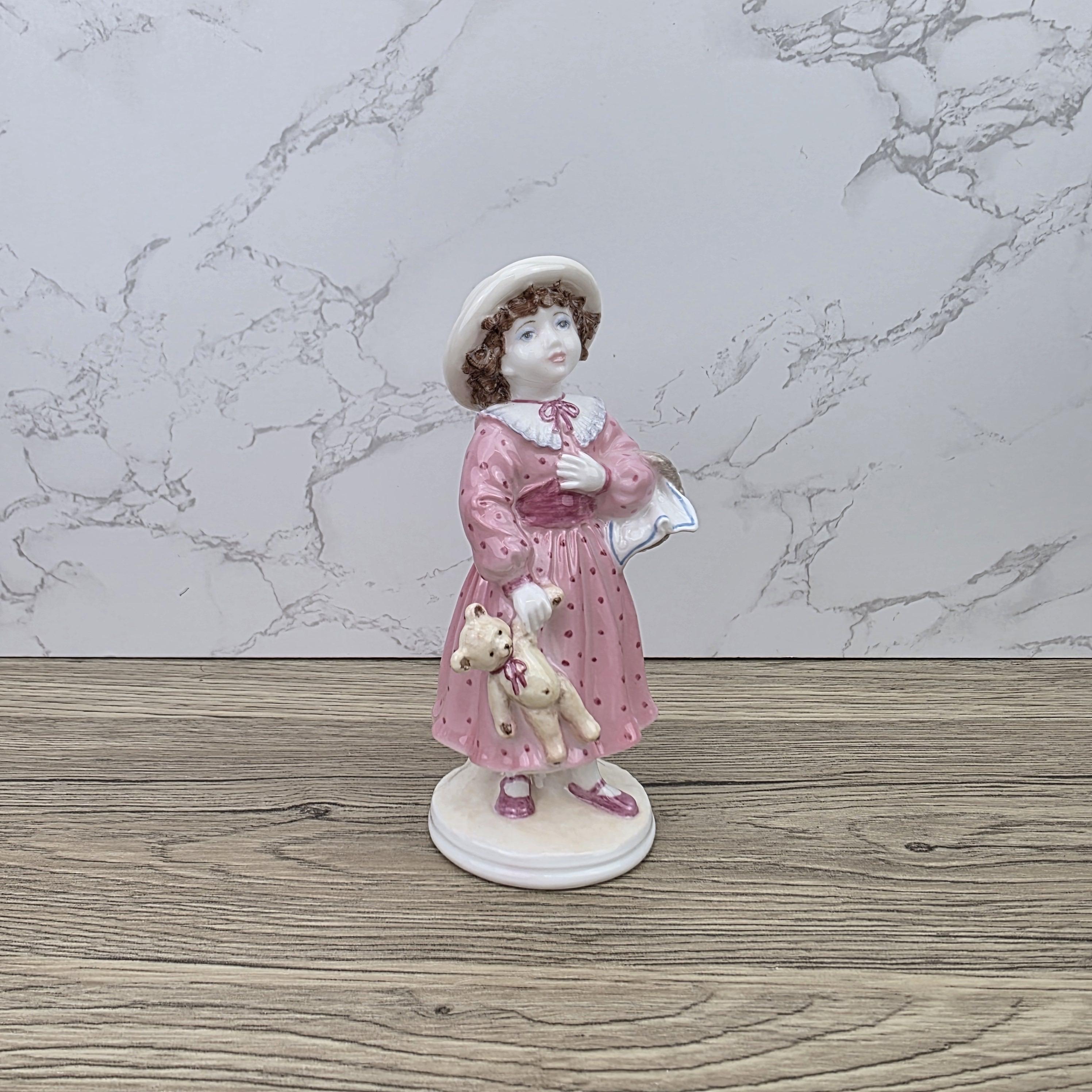 Coalport Sunday Best Fay Whittaker Limited Edition Girl With Teddy Porcelain Vintage Display Collectible