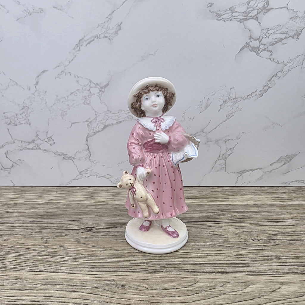 Coalport Sunday Best Fay Whittaker Limited Edition Girl With Teddy Porcelain Vintage Display Collectible