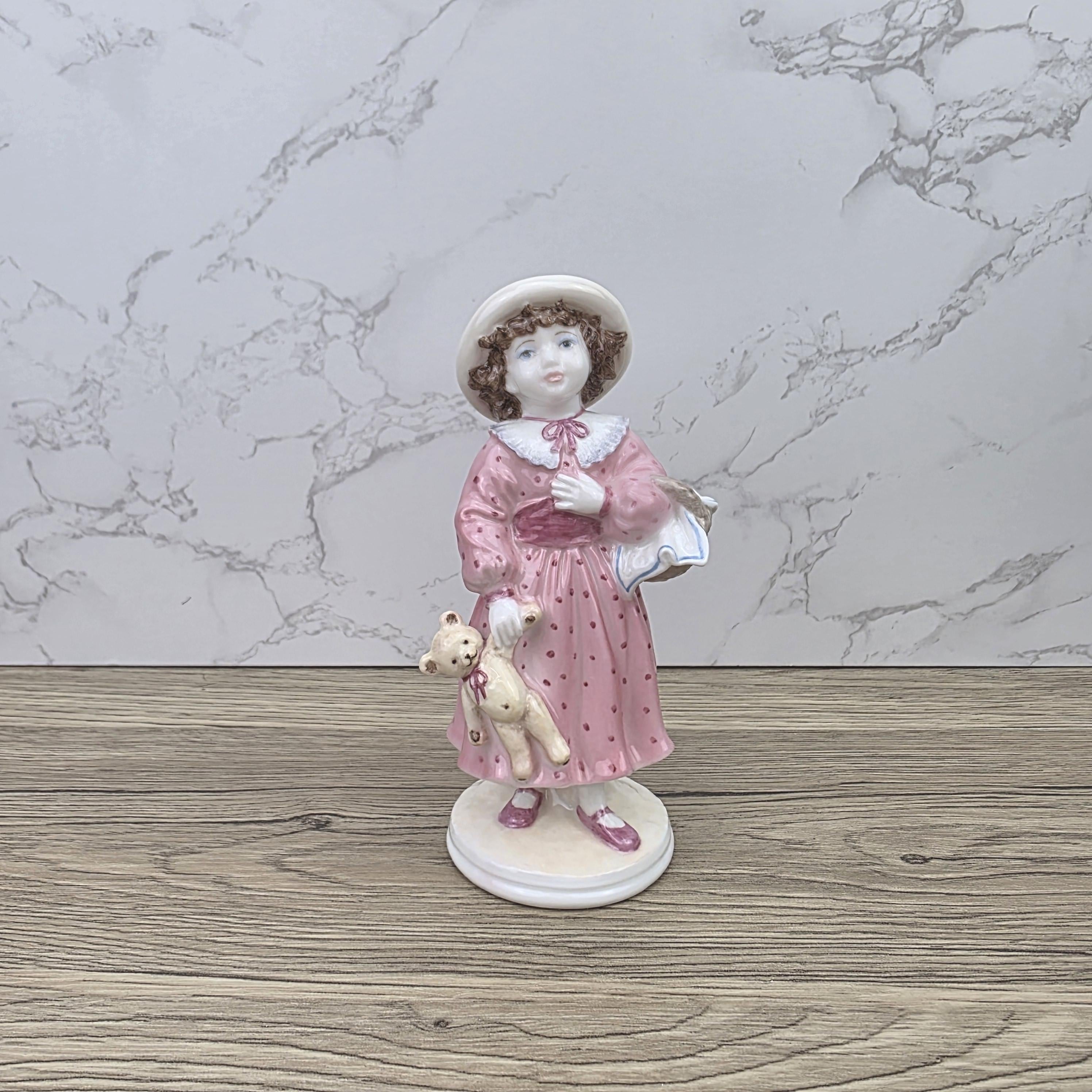 Coalport Sunday Best Fay Whittaker Limited Edition Girl With Teddy Porcelain Vintage Display Collectible