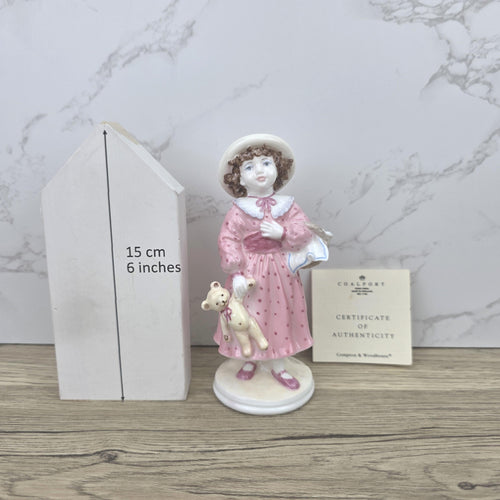 Coalport Sunday Best Fay Whittaker Limited Edition Girl With Teddy Porcelain Vintage Display Collectible