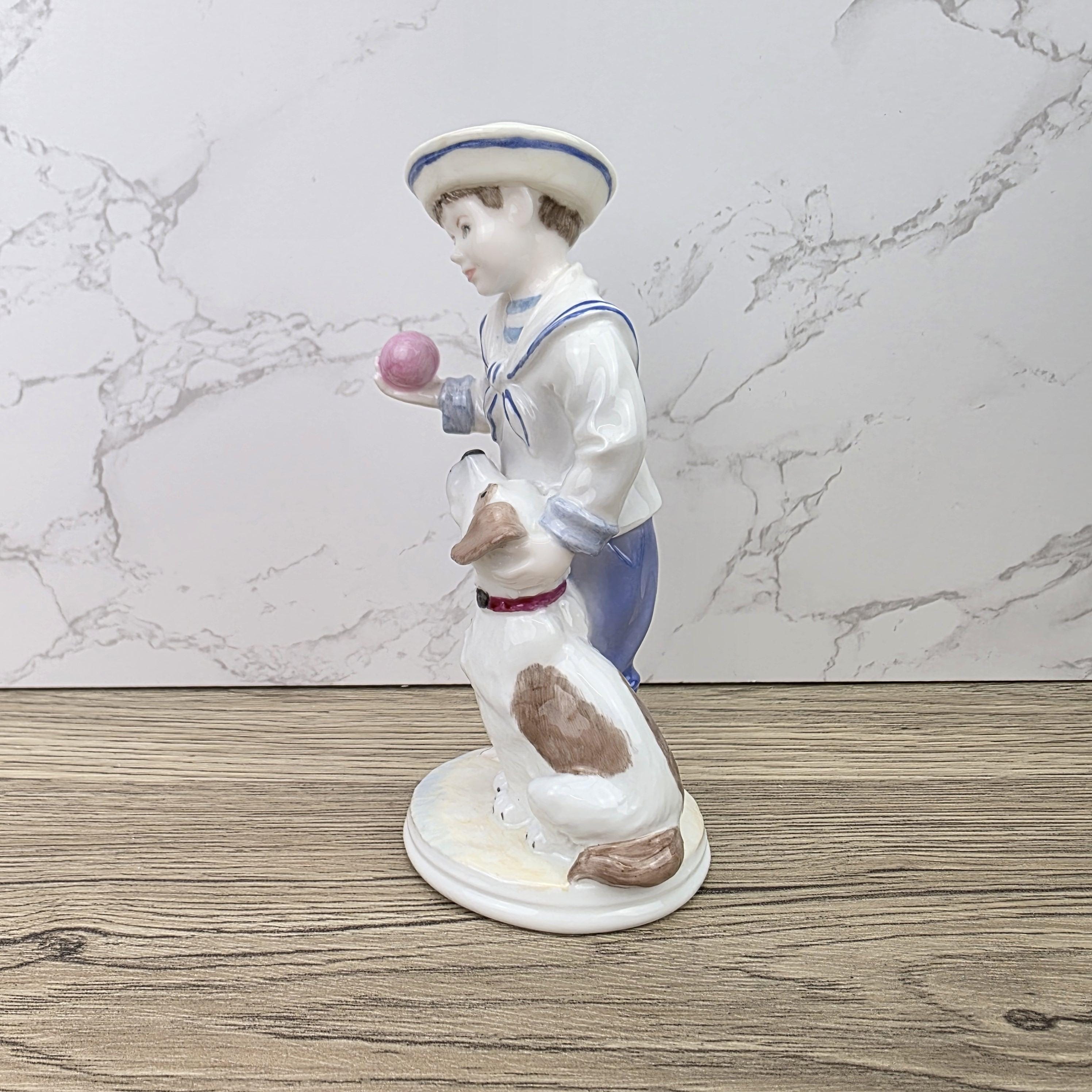 My Pal Boy With Dog Figurine Coalport Faye Whittaker Limited Edition Bone China Collectible Figure