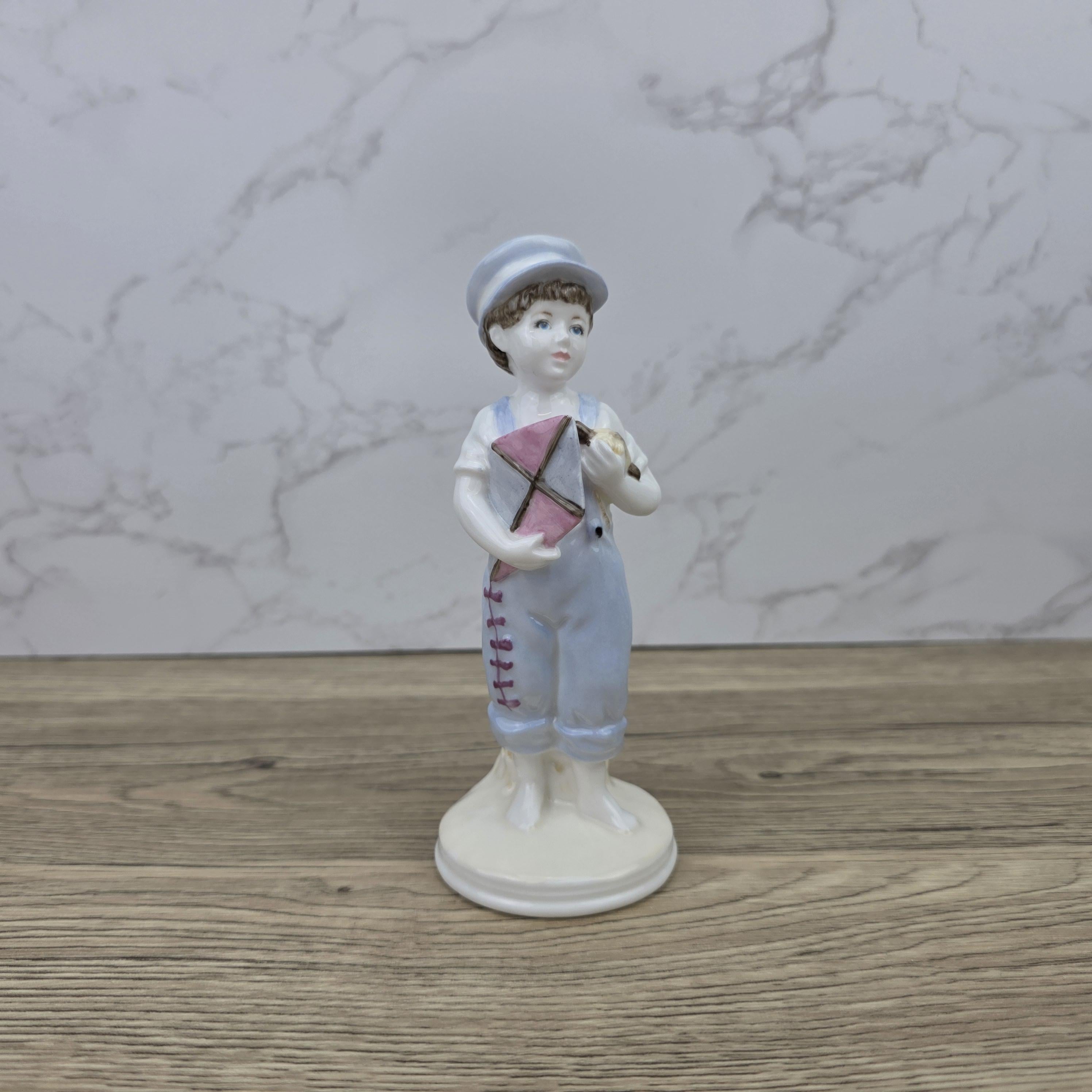 Ready to Fly Boy Figurine Vintage Coalport Faye Whittaker Limited Edition Bone China Collectible Figure