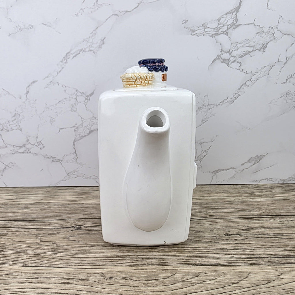 Ceramic Retro Refrigerator Teapot with Jam Lid Design | Vintage Kitchen Decor Collectible Display Piece
