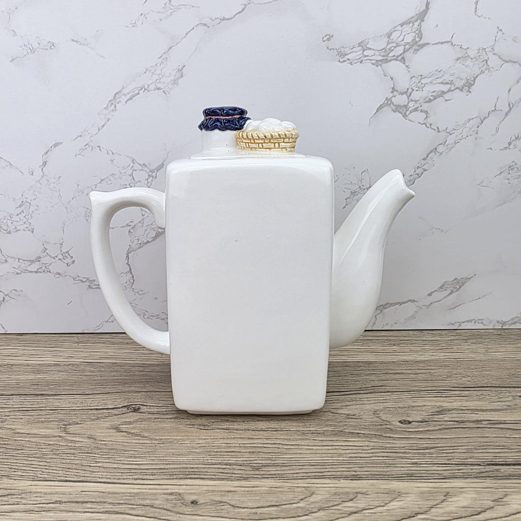 Ceramic Retro Refrigerator Teapot with Jam Lid Design | Vintage Kitchen Decor Collectible Display Piece