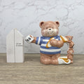 Decorative Teddy Bear Teapot with Cubs | 1990 Bay Trading Gift Company Ceramic Figurine Collectible