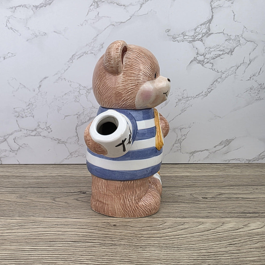 Decorative Teddy Bear Teapot with Cubs | 1990 Bay Trading Gift Company Ceramic Figurine Collectible