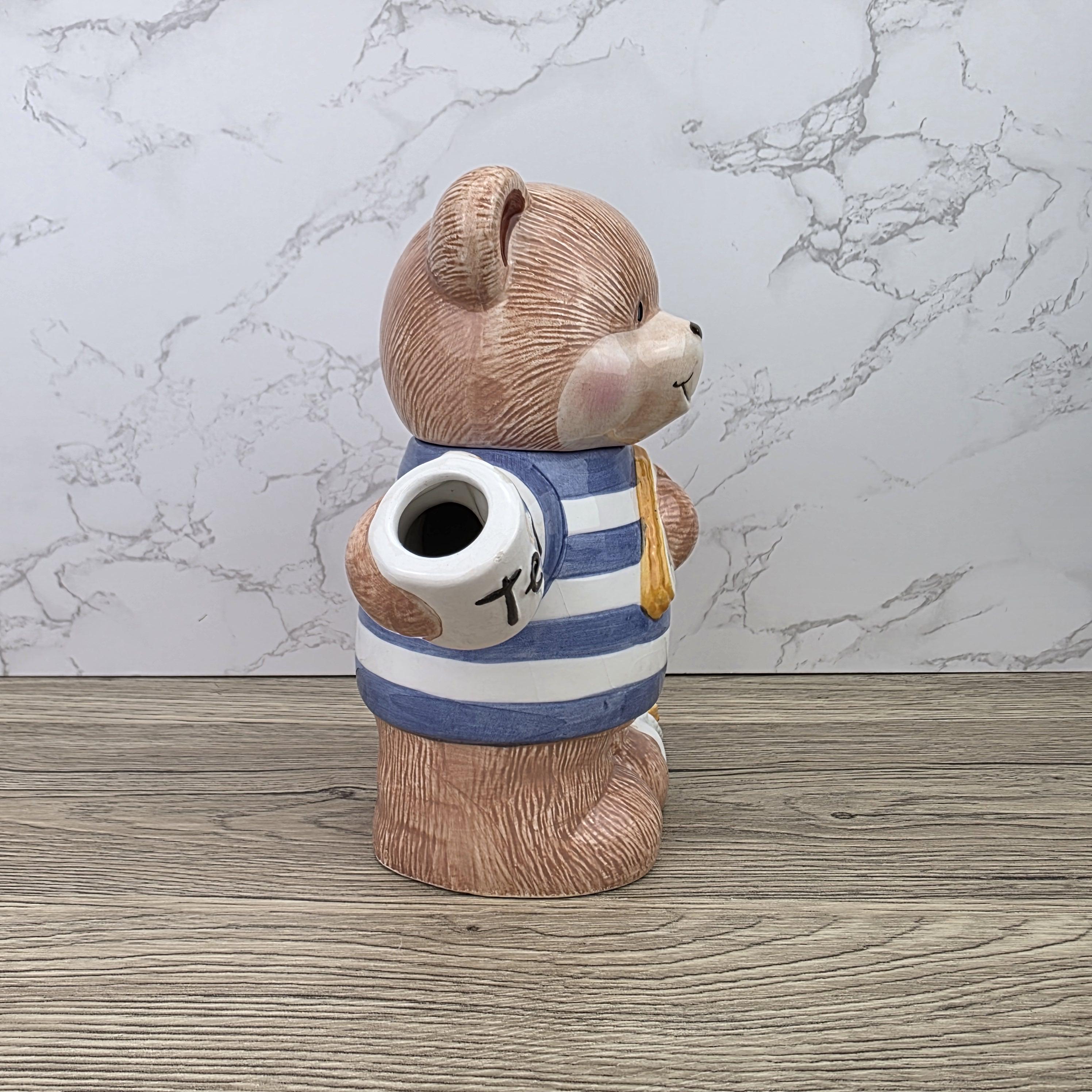 Decorative Teddy Bear Teapot with Cubs | 1990 Bay Trading Gift Company Ceramic Figurine Collectible