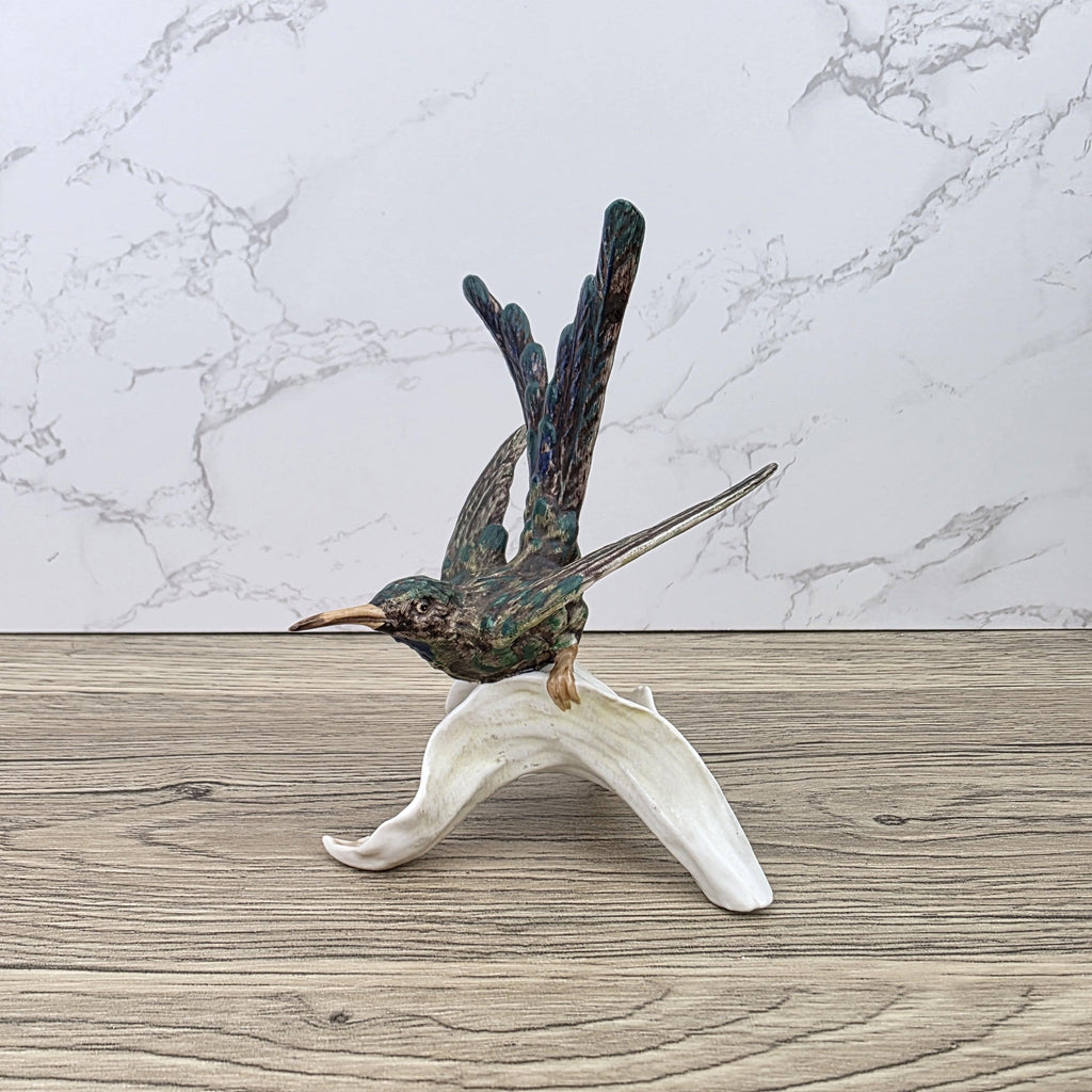 Goebel CV109 Bird Figurine on Porcelain Branch | Vintage W Germany Sculpture Collectible Display Decor