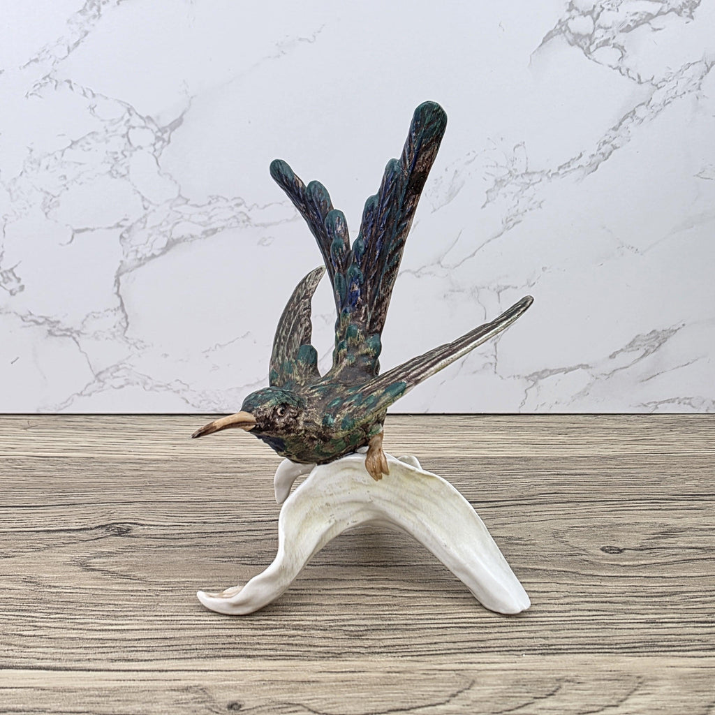Goebel CV109 Bird Figurine on Porcelain Branch | Vintage W Germany Sculpture Collectible Display Decor