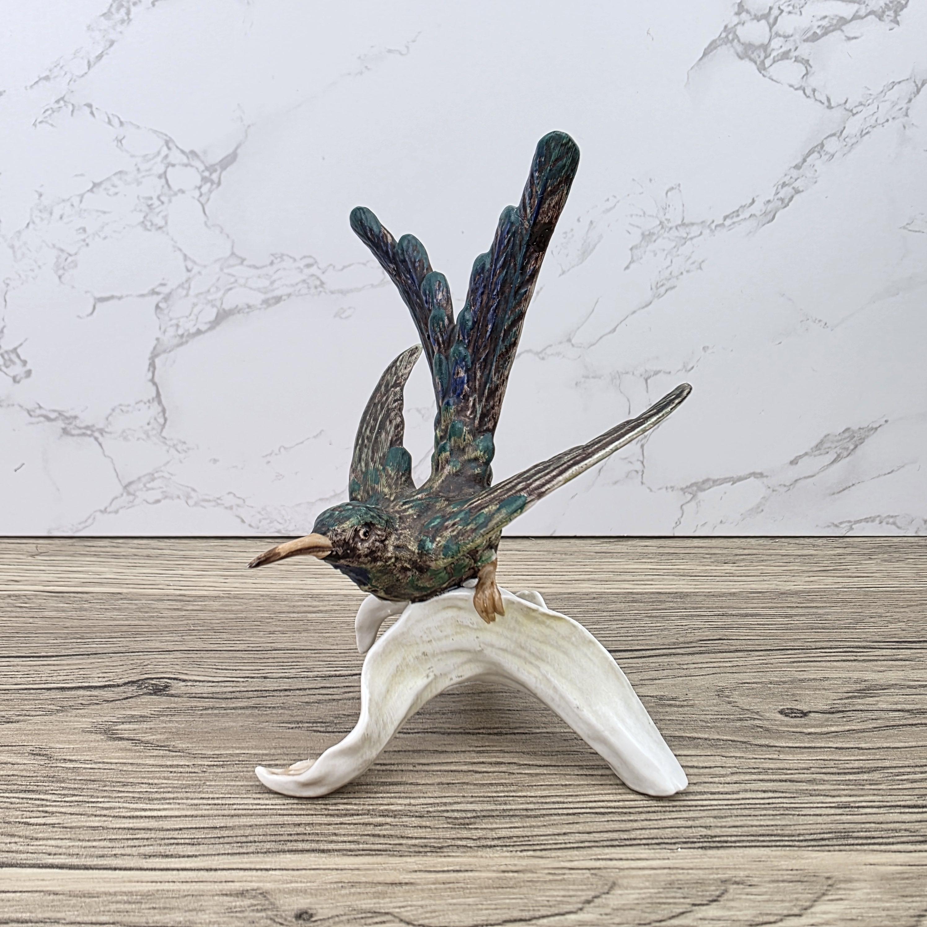 Goebel CV109 Bird Figurine on Porcelain Branch | Vintage W Germany Sculpture Collectible Display Decor