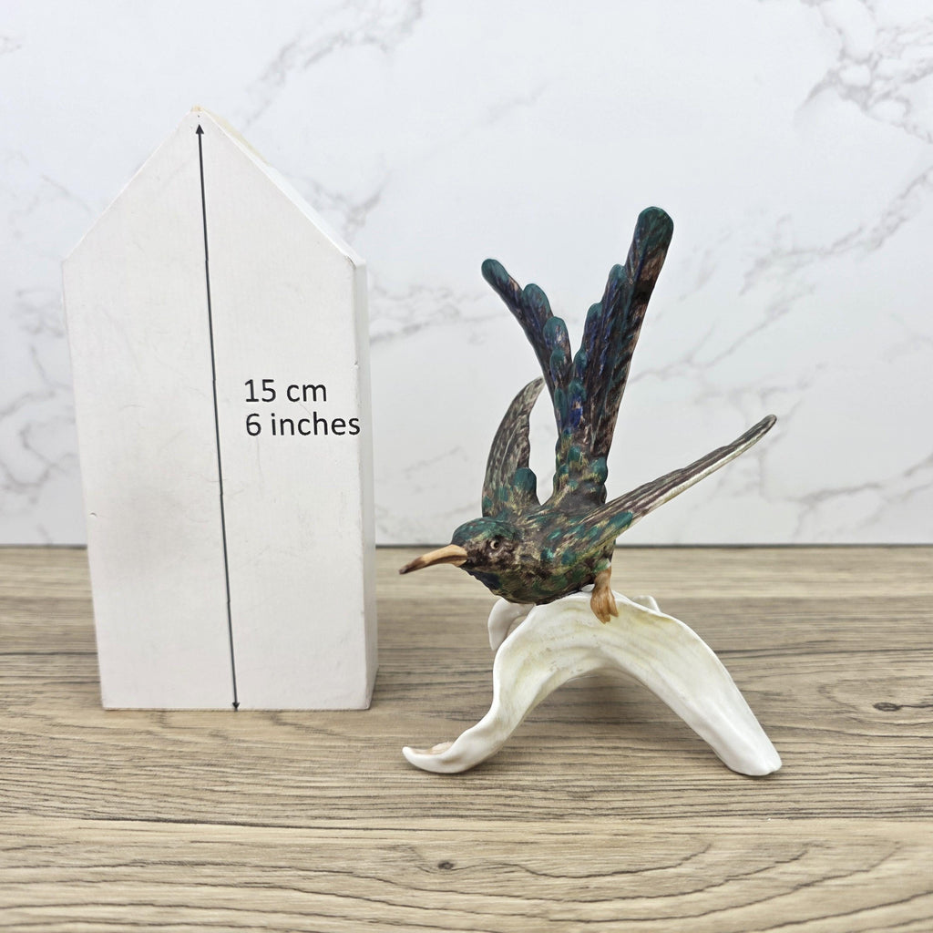 Goebel CV109 Bird Figurine on Porcelain Branch | Vintage W Germany Sculpture Collectible Display Decor