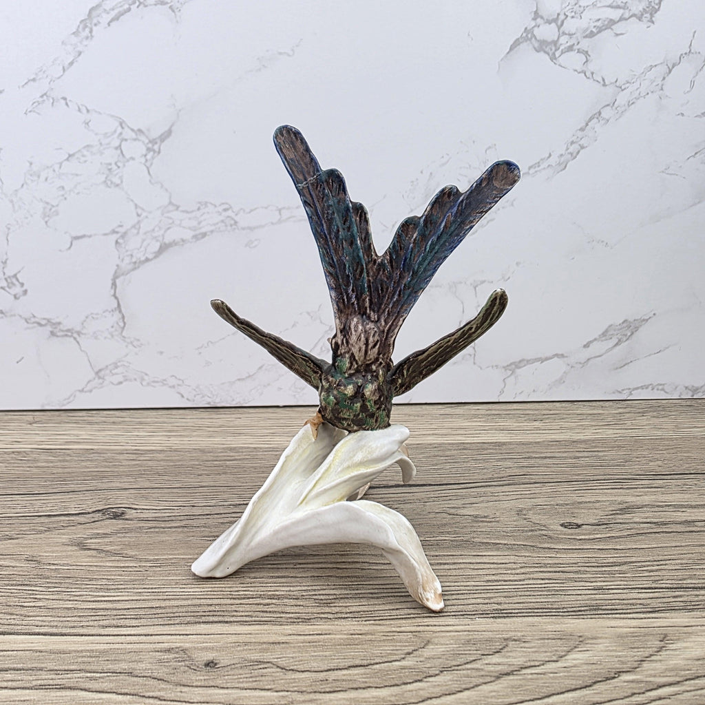 Goebel CV109 Bird Figurine on Porcelain Branch | Vintage W Germany Sculpture Collectible Display Decor