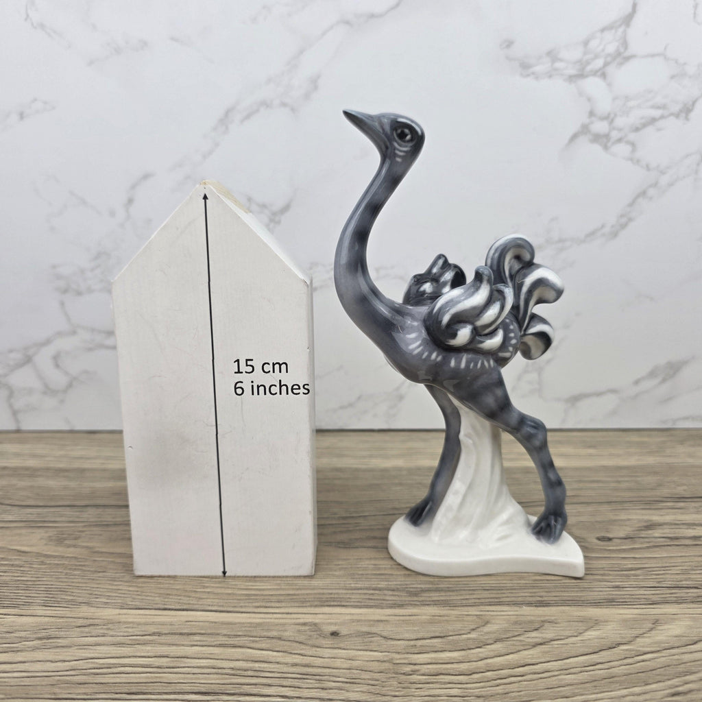 Goebel Ostrich Bird Figurine KT188 West Germany | 1973 Sculpted Ceramic Decor Piece Vintage Display