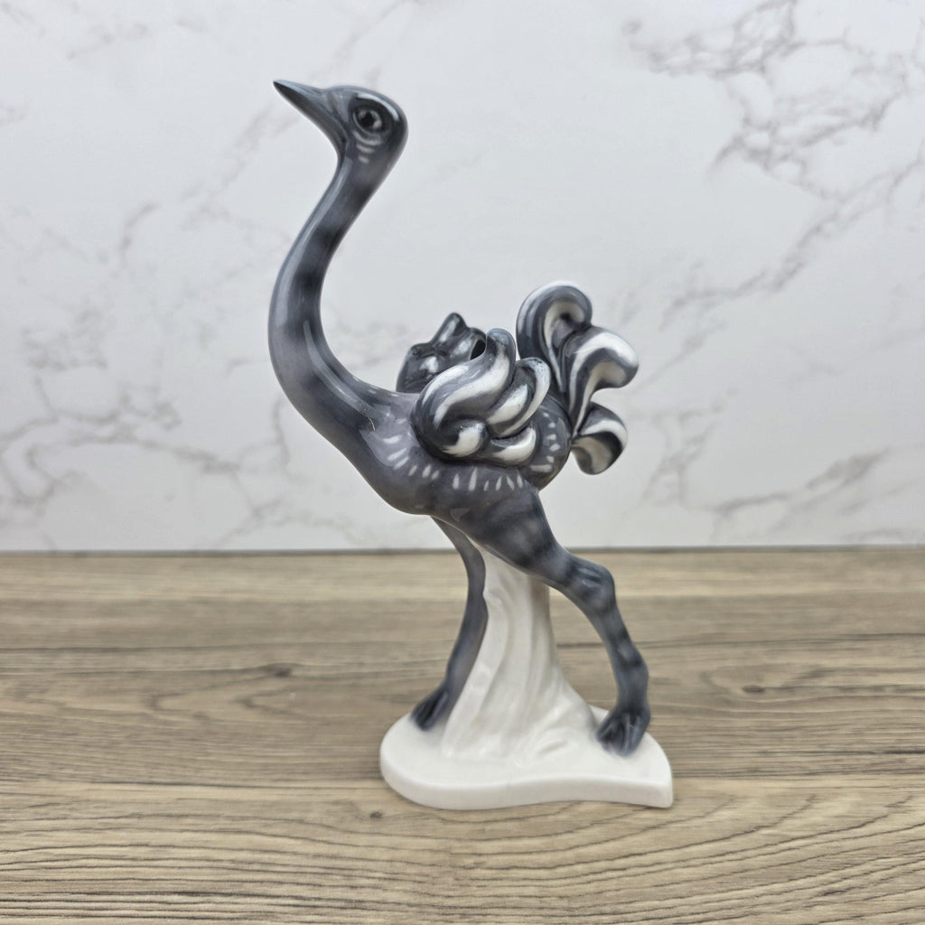 Goebel Ostrich Bird Figurine KT188 West Germany | 1973 Sculpted Ceramic Decor Piece Vintage Display