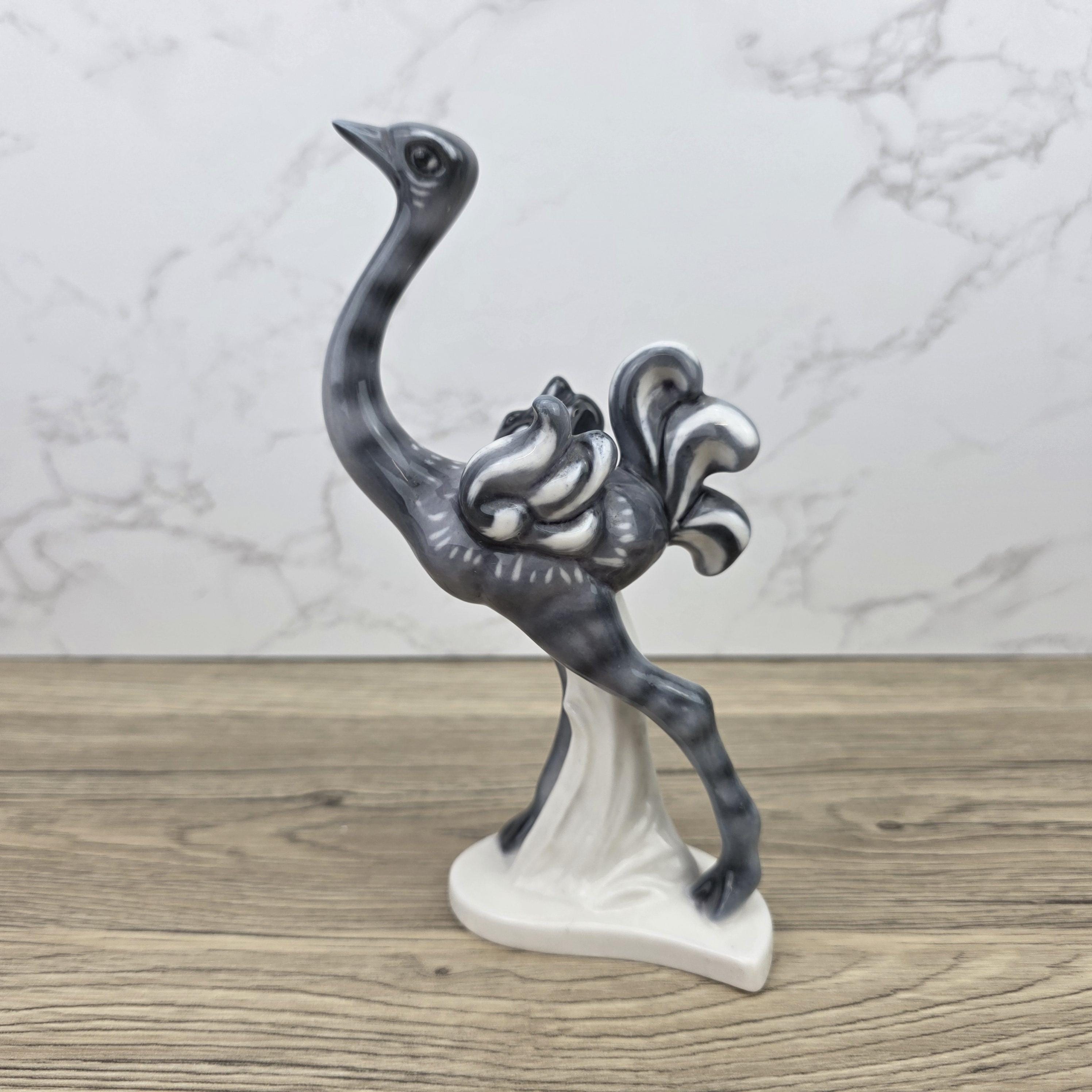 Goebel Ostrich Bird Figurine KT188 West Germany | 1973 Sculpted Ceramic Decor Piece Vintage Display