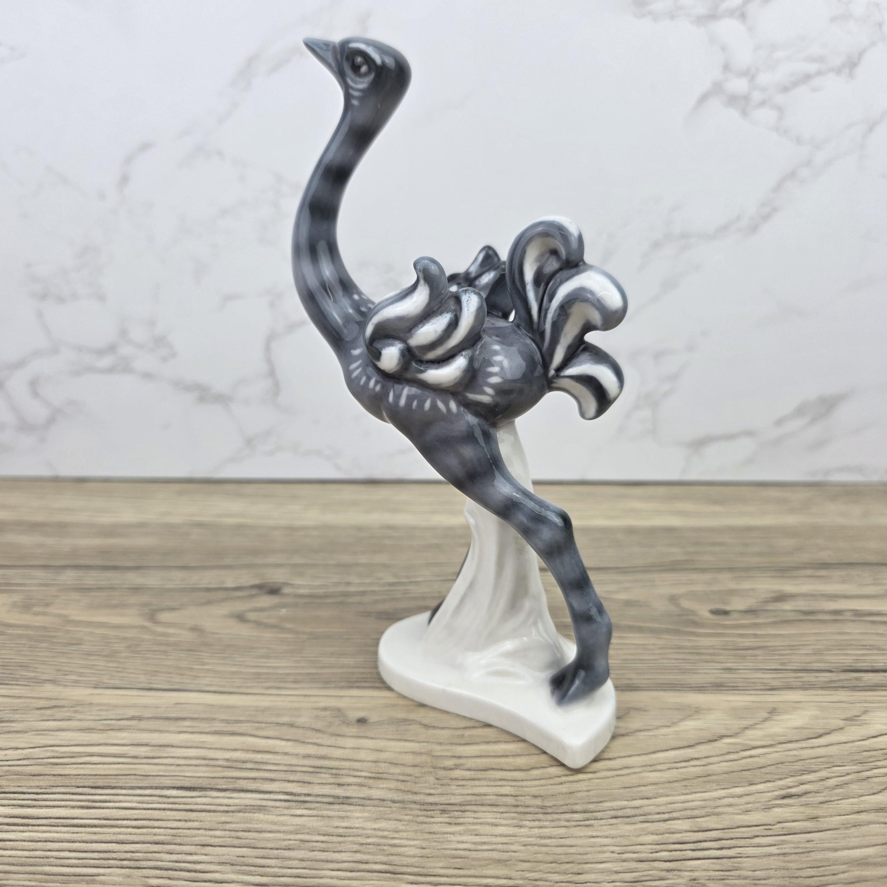Goebel Ostrich Bird Figurine KT188 West Germany | 1973 Sculpted Ceramic Decor Piece Vintage Display