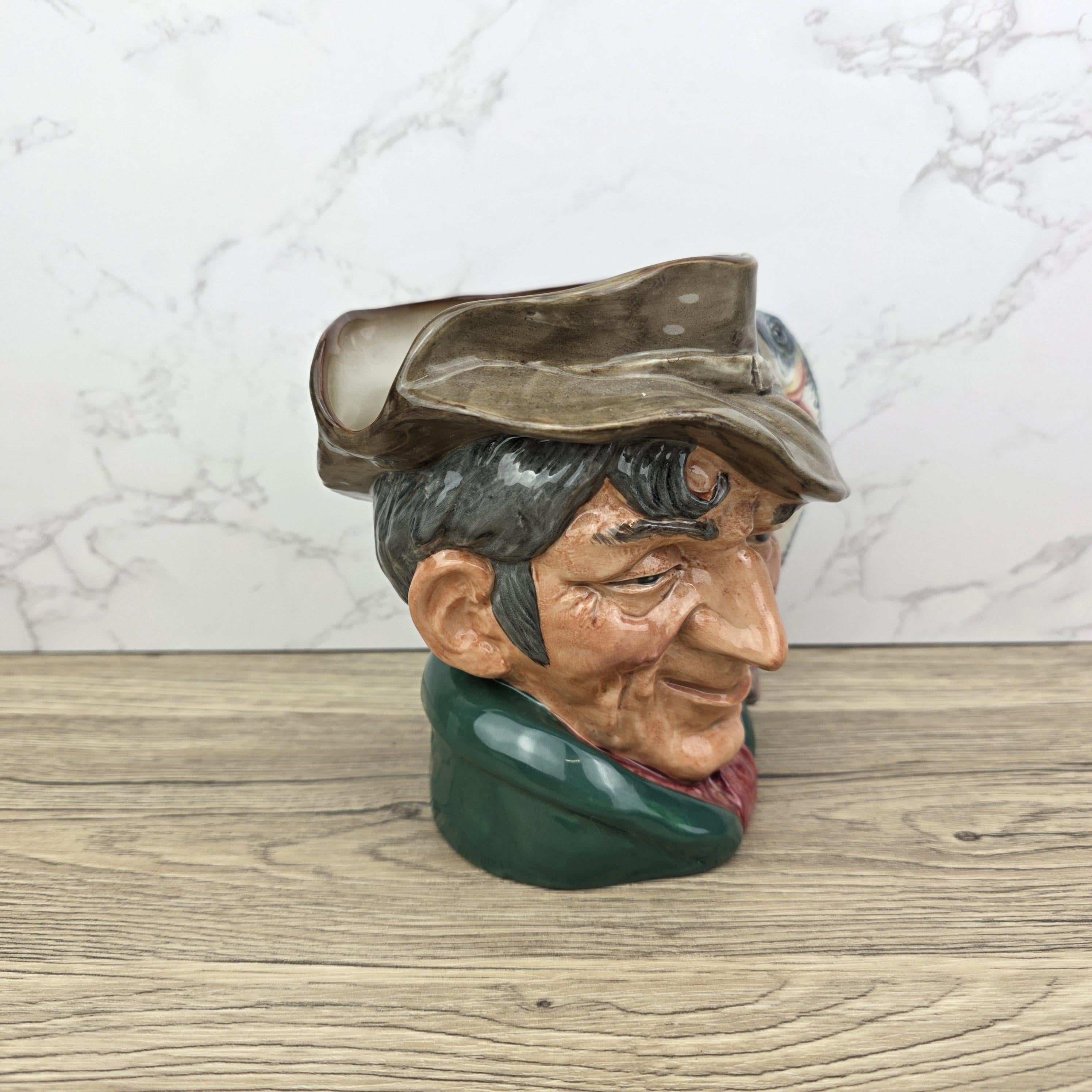 Royal Doulton The Poacher D6163 Large Character Jug 1950s English Ceramic Toby Mug