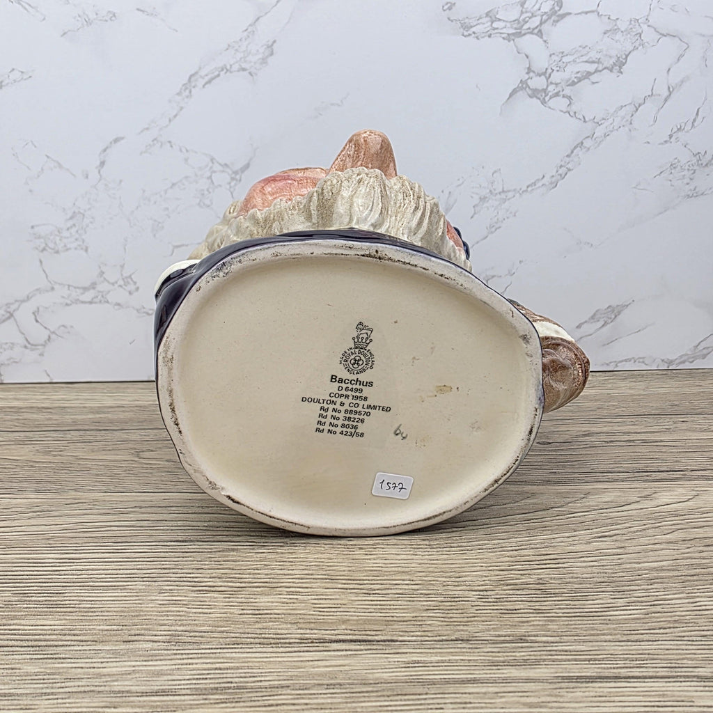 Bacchus Large Character Jug English Toby Mug Wine Theme Vintage Ceramic Royal Doulton