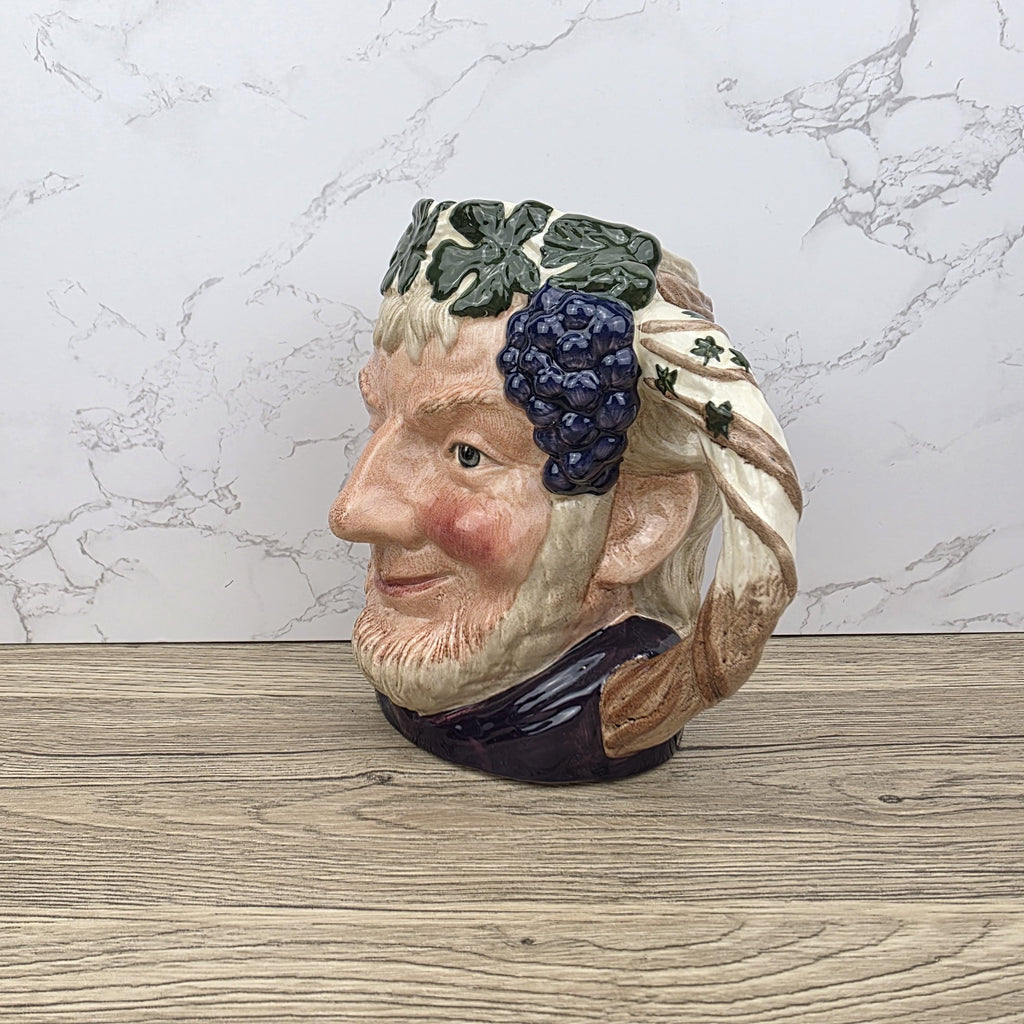 Bacchus Large Character Jug English Toby Mug Wine Theme Vintage Ceramic Royal Doulton