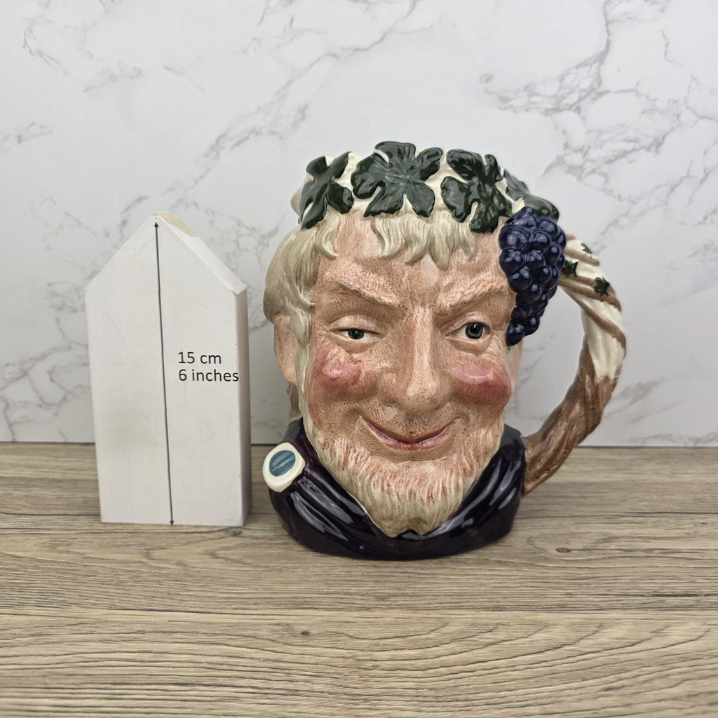 Bacchus Large Character Jug English Toby Mug Wine Theme Vintage Ceramic Royal Doulton