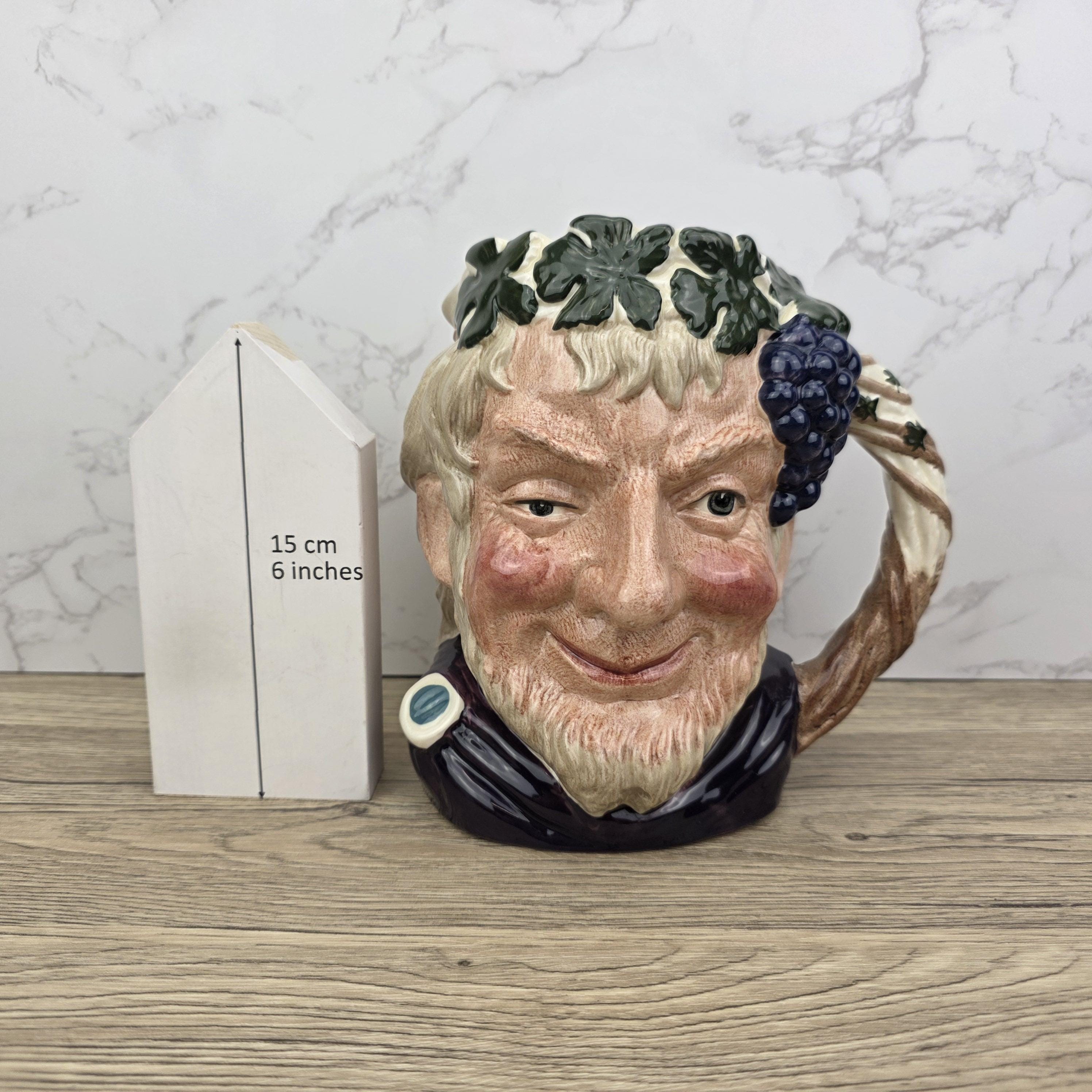 Bacchus Large Character Jug English Toby Mug Wine Theme Vintage Ceramic Royal Doulton