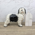 Melbaware Old English Sheepdog Porcelain Figurine Large Vintage Black White Dog Statue Beswick England