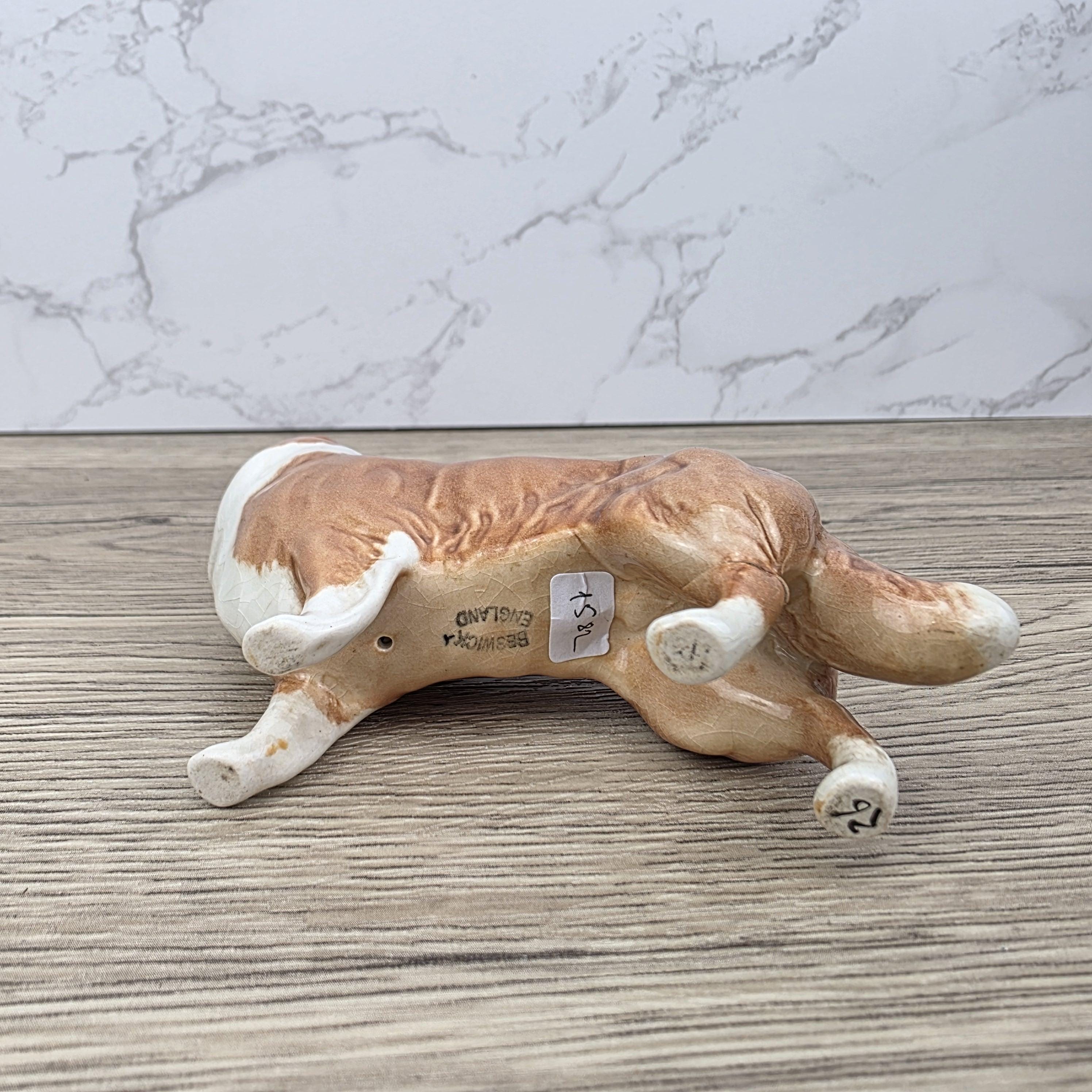 Vintage Collie Dog Figurine by Beswick England | Hand Painted Ceramic | Restored Back Leg