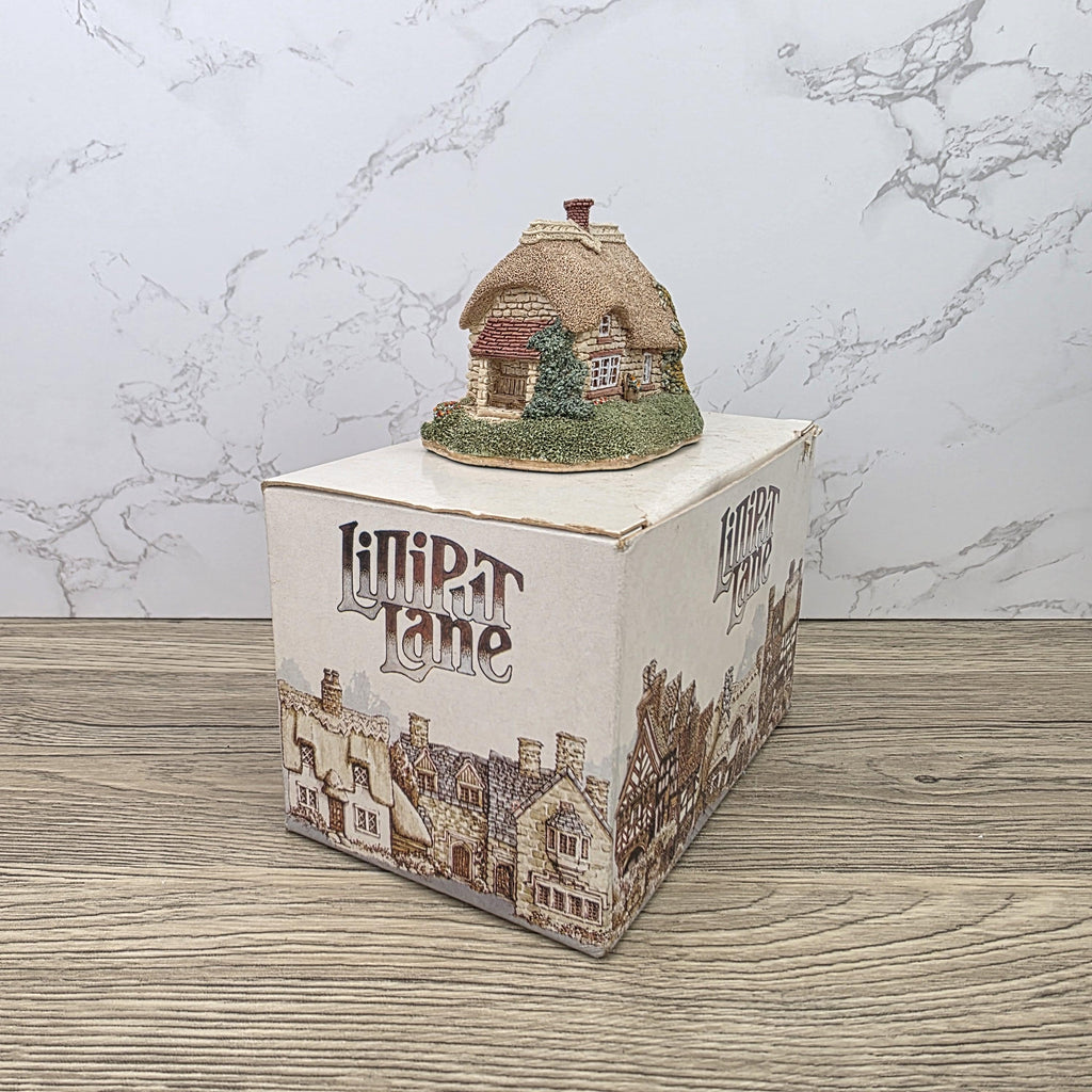 Vintage 1990 Lavender Cottage Lilliput Lane Collectors Club Special Piece In Original Box Decorative