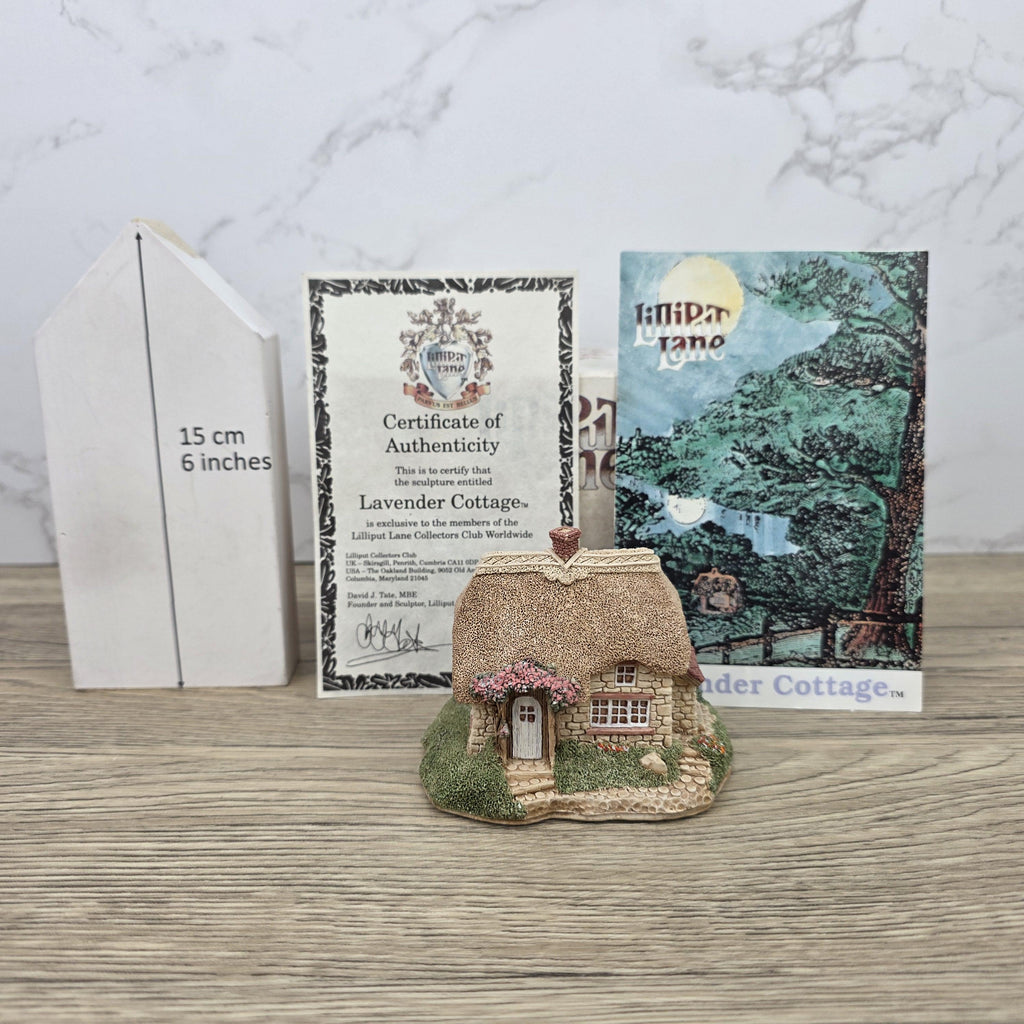 Vintage 1990 Lavender Cottage Lilliput Lane Collectors Club Special Piece In Original Box Decorative