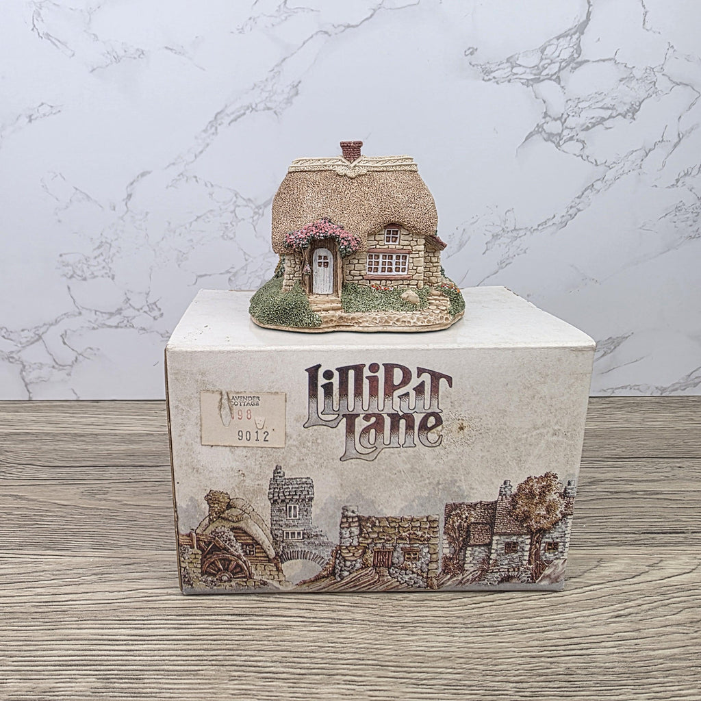 Vintage 1990 Lavender Cottage Lilliput Lane Collectors Club Special Piece In Original Box Decorative