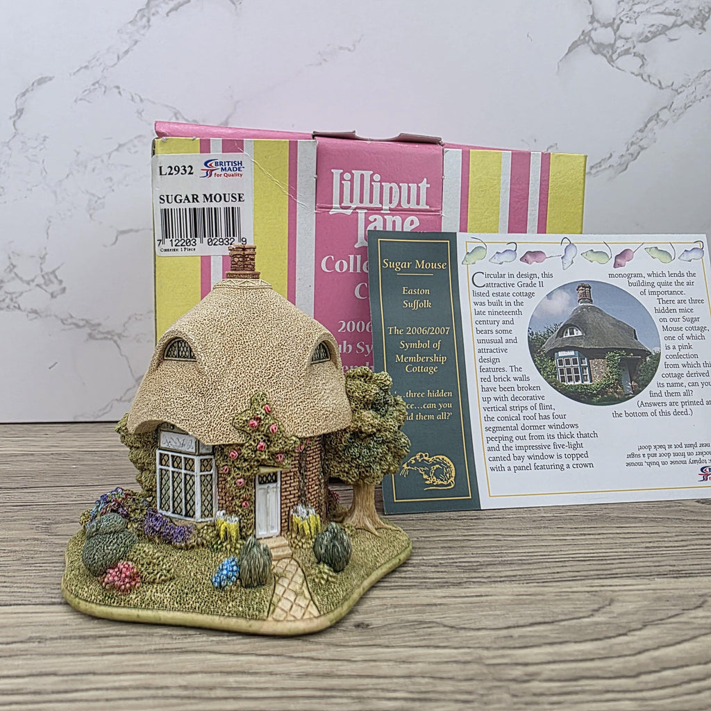 Vintage Lilliput Lane Sugar Mouse L2932 Collectors Club Cottage 2006 2007 Membership Figurine