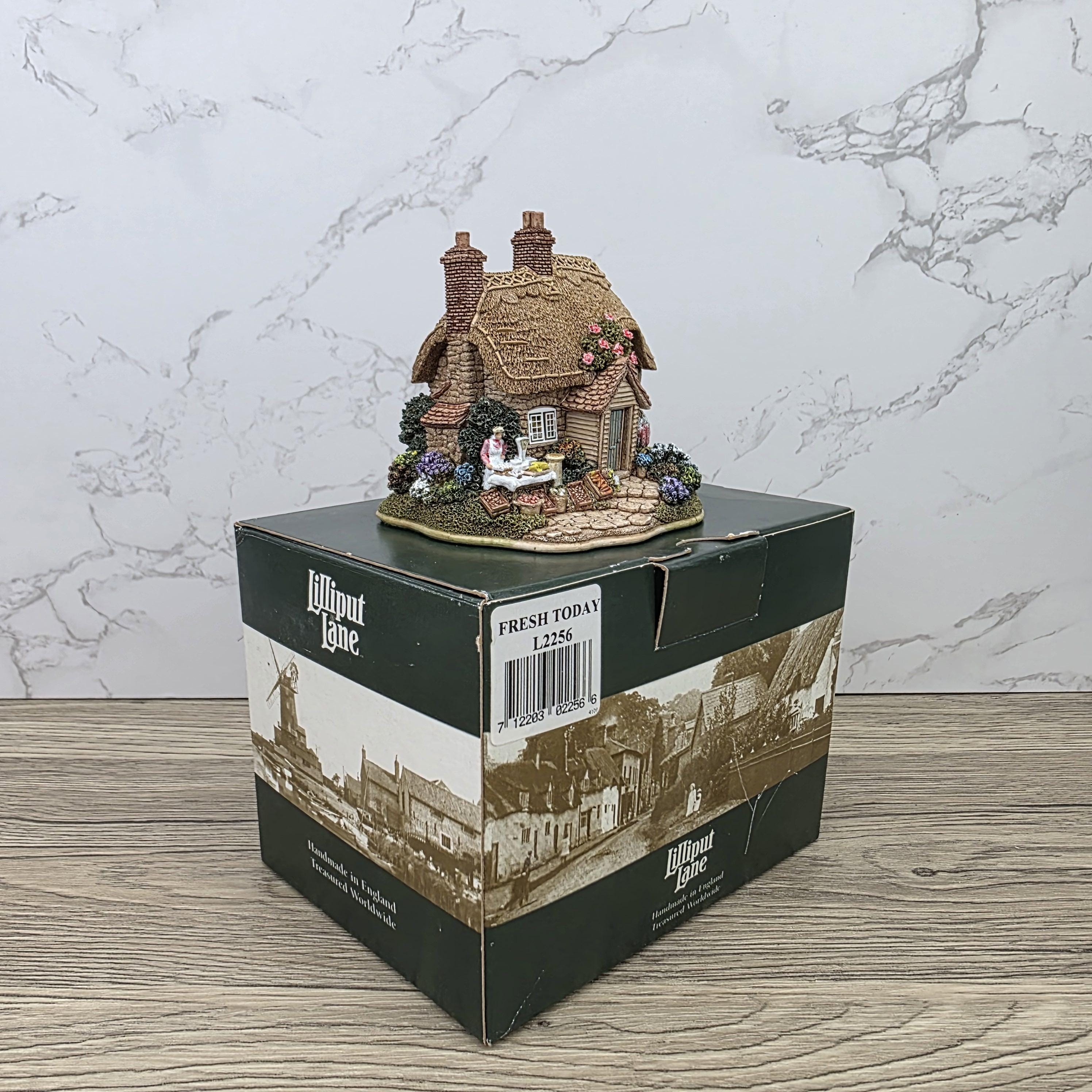 Vintage Lilliput Lane Fresh Today L2256 Cottage Figure with Box | 1999 Membership Piece