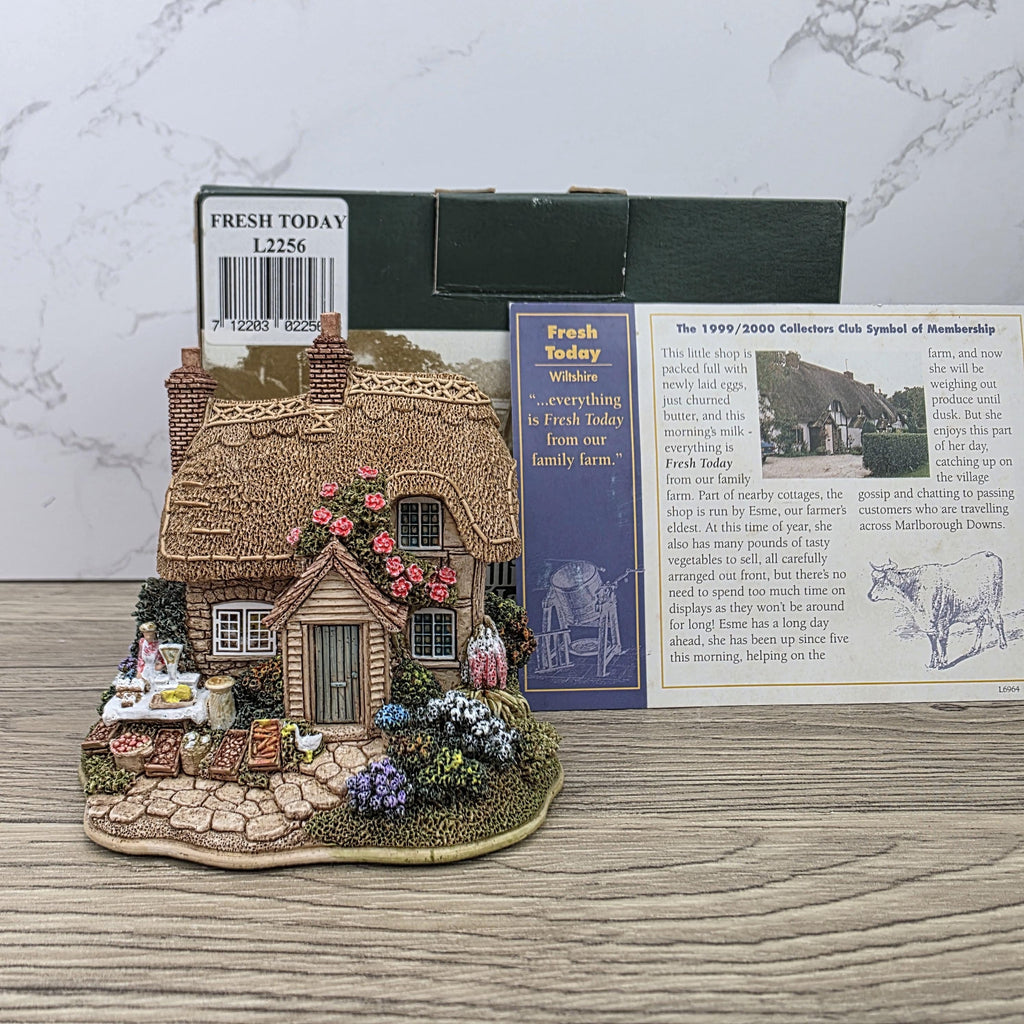 Vintage Lilliput Lane Fresh Today L2256 Cottage Figure with Box | 1999 Membership Piece