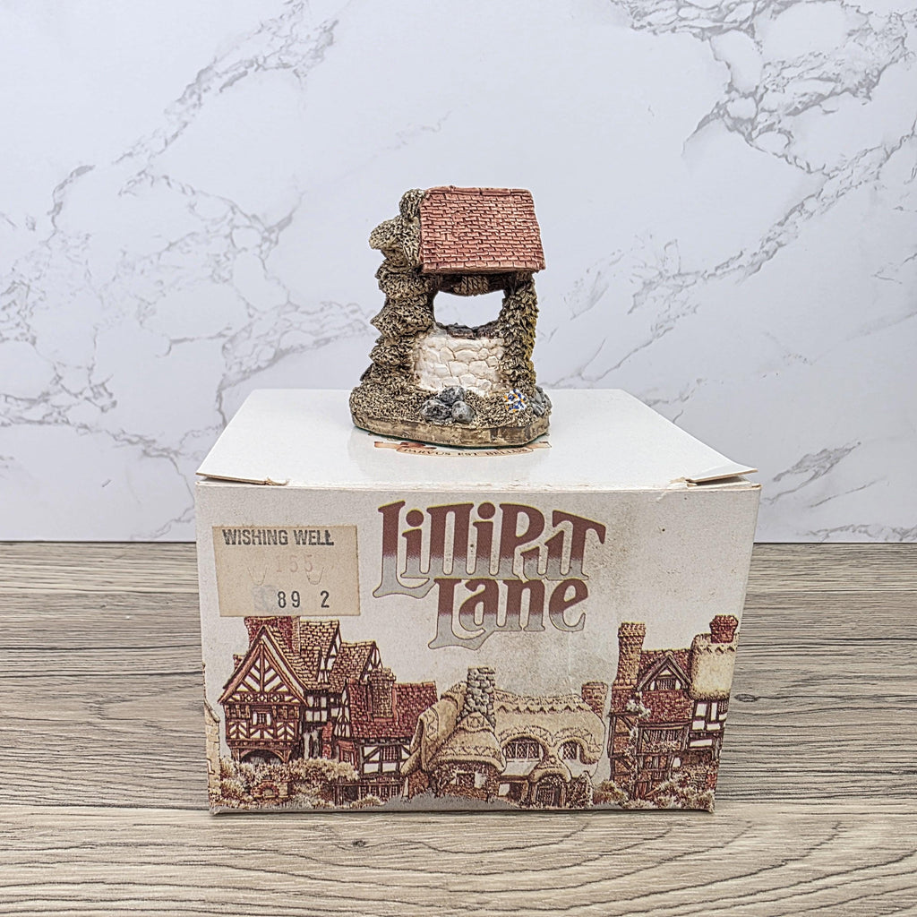 Vintage 1988 Lilliput Lane Wishing Well Collectors Club Figurine With Original Box England