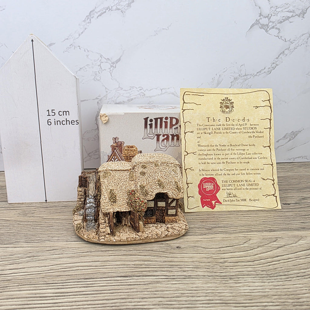 Lilliput Lane Watermill Cottage Figurine | Handcrafted English Resin Model with Original Deeds & Box