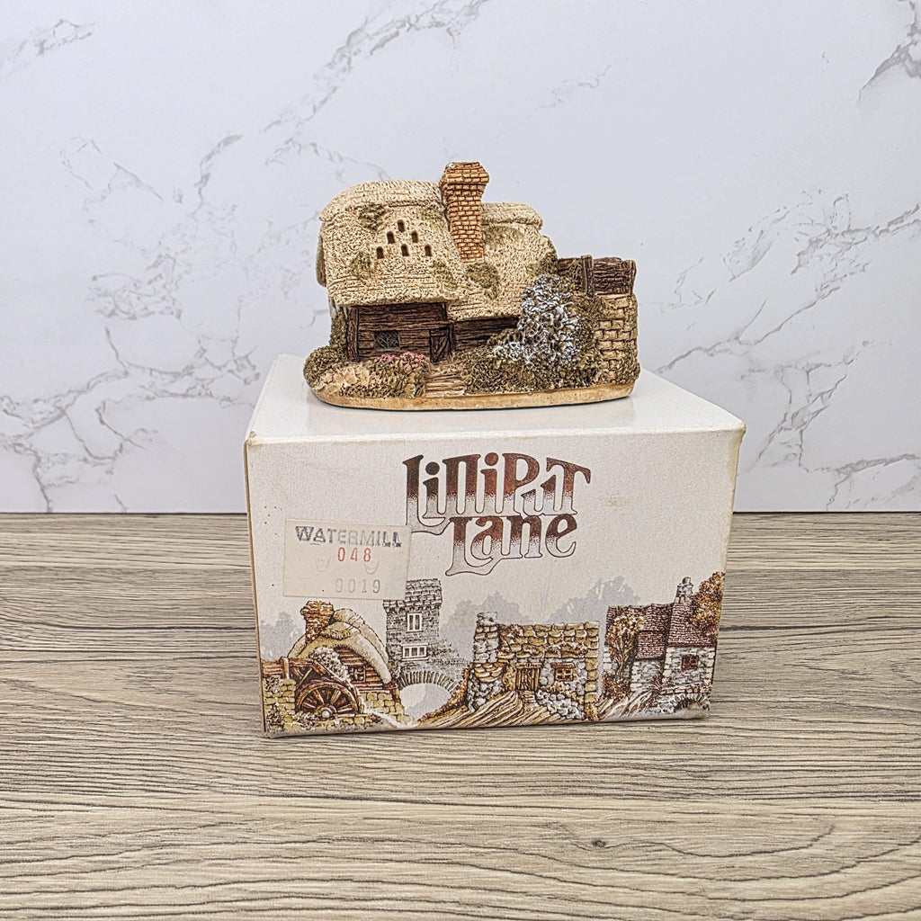 Lilliput Lane Watermill Cottage Figurine | Handcrafted English Resin Model with Original Deeds & Box