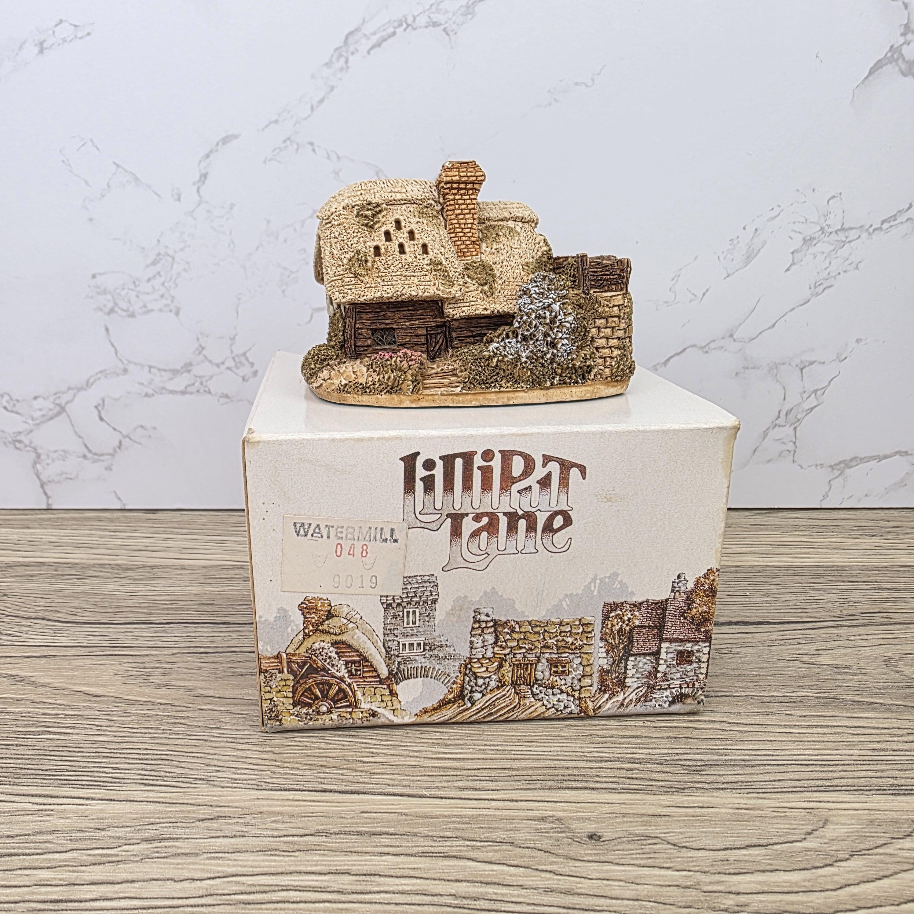 Lilliput Lane Watermill Cottage Figurine | Handcrafted English Resin Model with Original Deeds & Box