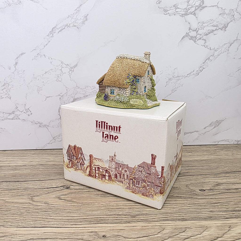 Lilliput Lane Puddlebrook 1991 Collectors Club Cottage | Handcrafted English Resin Thatched House Figurine