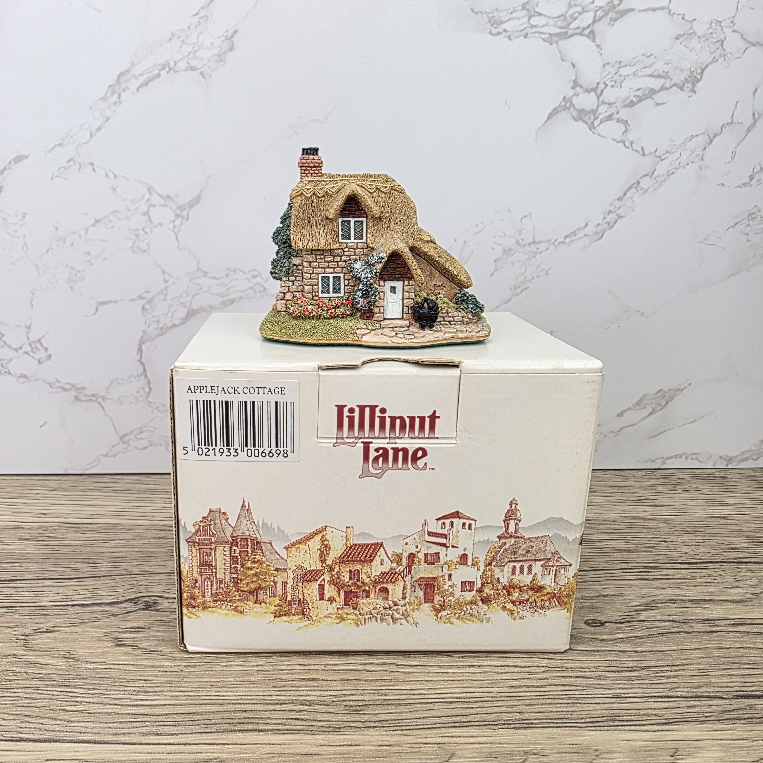 Lilliput Lane Applejack Cottage 1994 Figurine | Handcrafted English Resin Thatched House Miniature