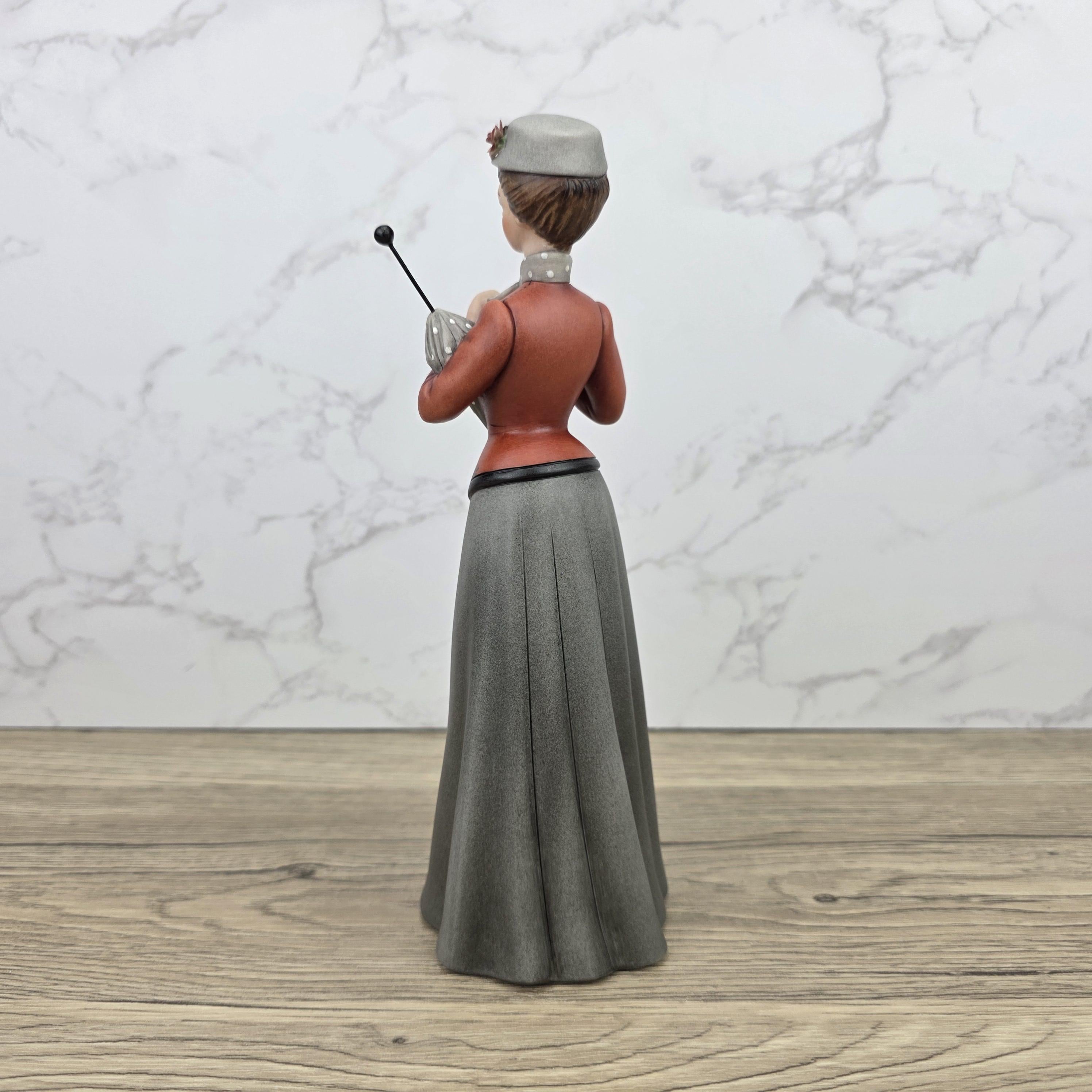 Capodimonte Italian Fine Porcelain Lady Figurine with Parasol Vintage Style Sculpture Made in Italy