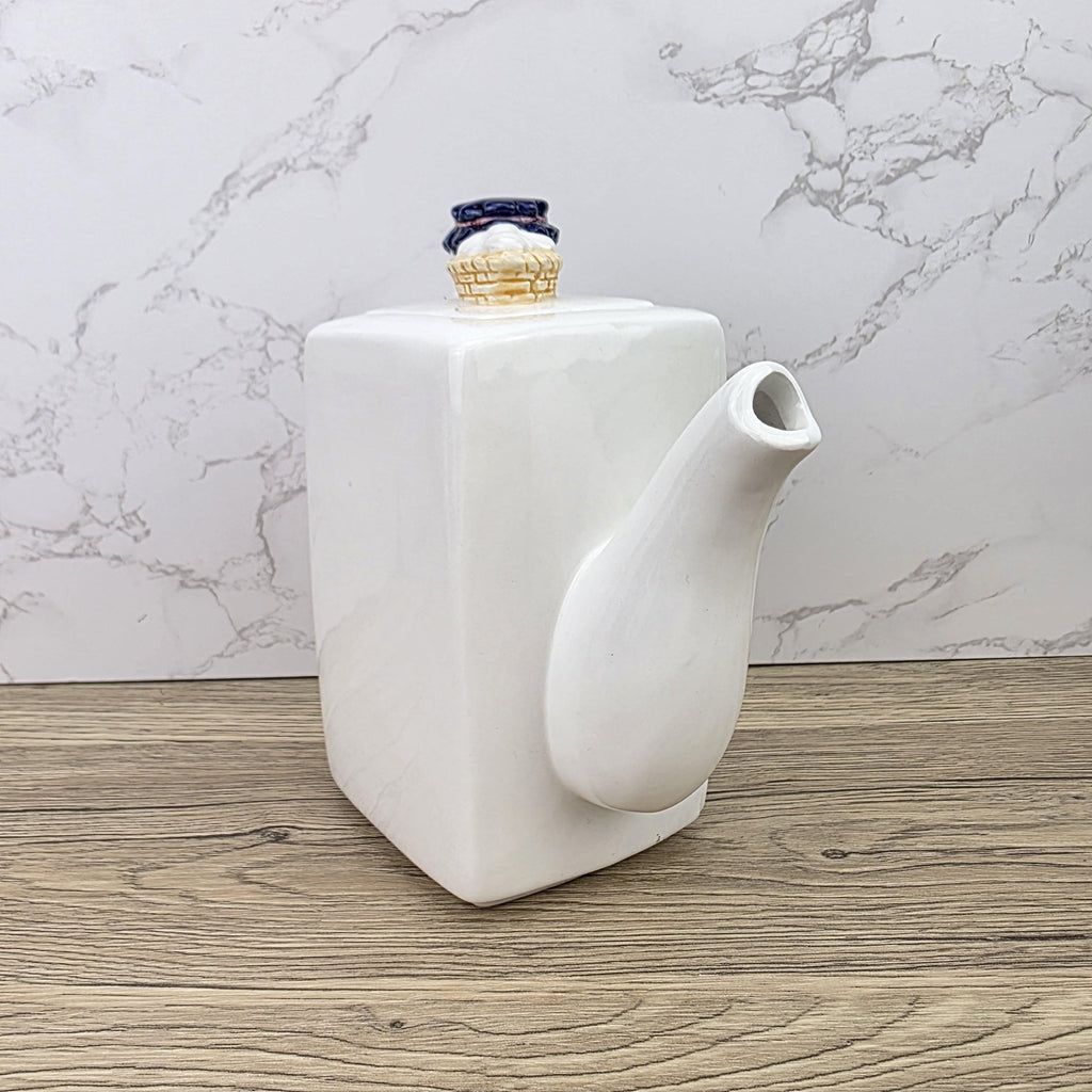 Ceramic Retro Refrigerator Teapot with Jam Lid Design | Vintage Kitchen Decor Collectible Display Piece