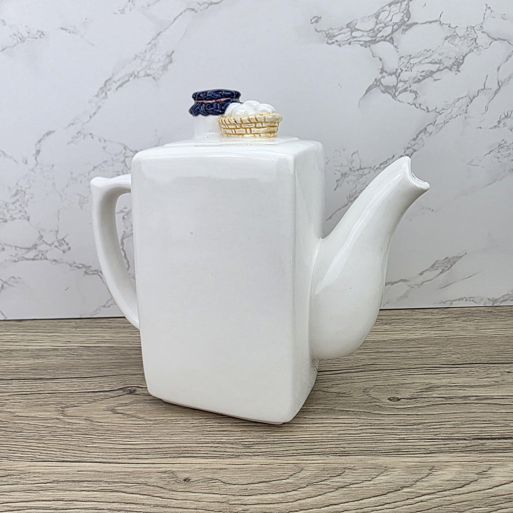 Ceramic Retro Refrigerator Teapot with Jam Lid Design | Vintage Kitchen Decor Collectible Display Piece