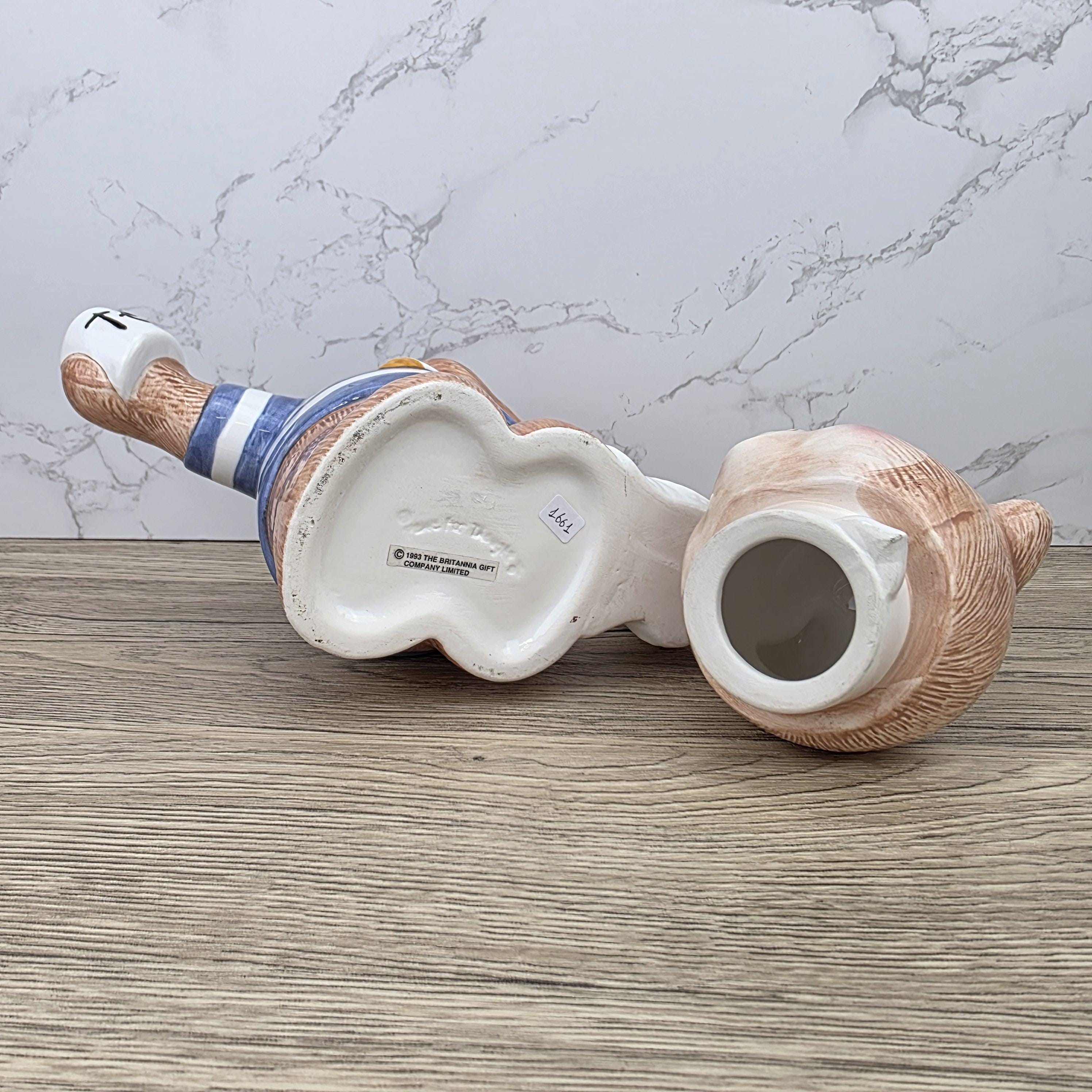 Decorative Teddy Bear Teapot with Cubs | 1990 Bay Trading Gift Company Ceramic Figurine Collectible
