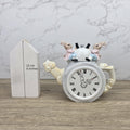 Leonardo Ceramic Bunny Clock Teapot with Wind-Up Detail | Decorative Collectible Display Piece