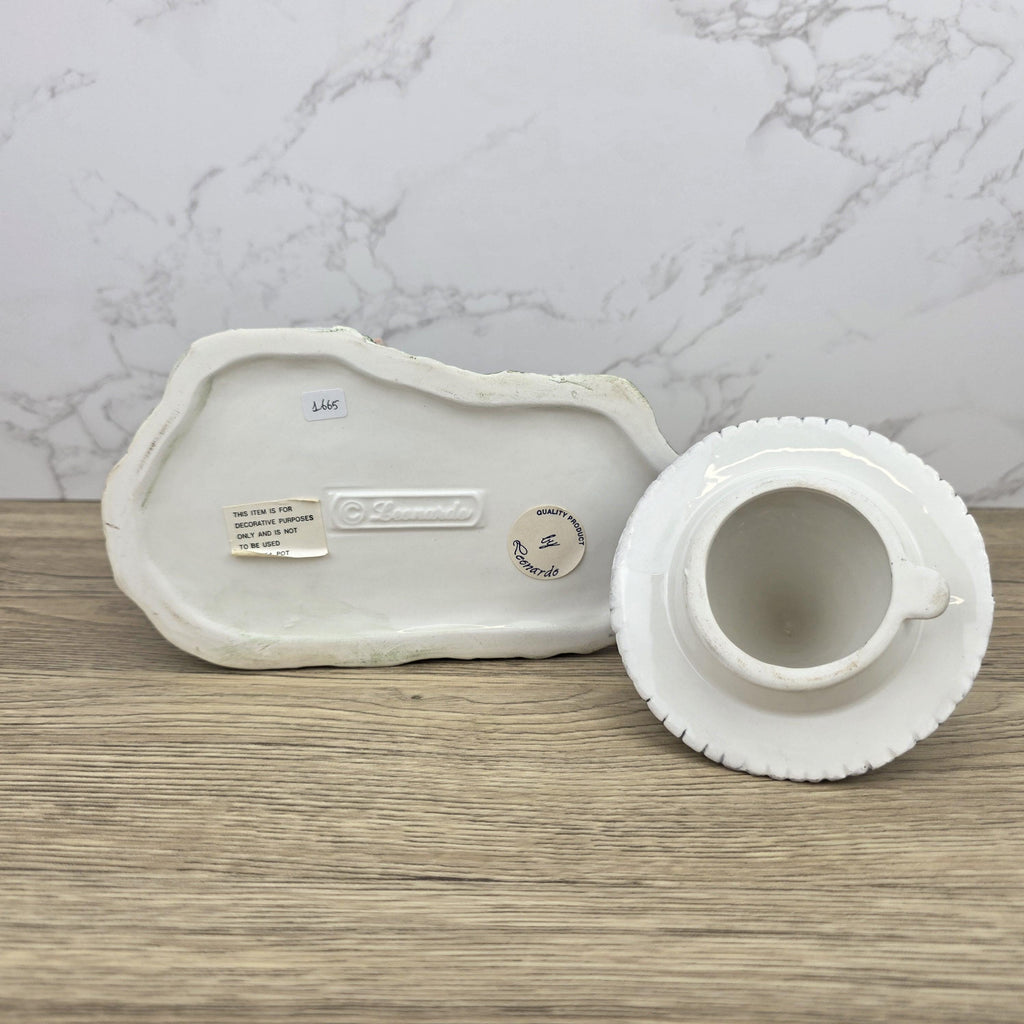 Leonardo Ceramic Church Chapel Teapot with Stone Tower Details | Decorative Collectible Display Piece