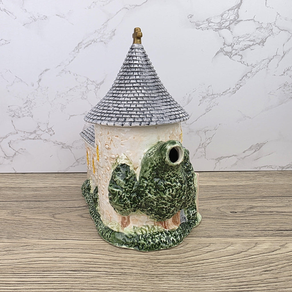 Leonardo Ceramic Church Chapel Teapot with Stone Tower Details | Decorative Collectible Display Piece
