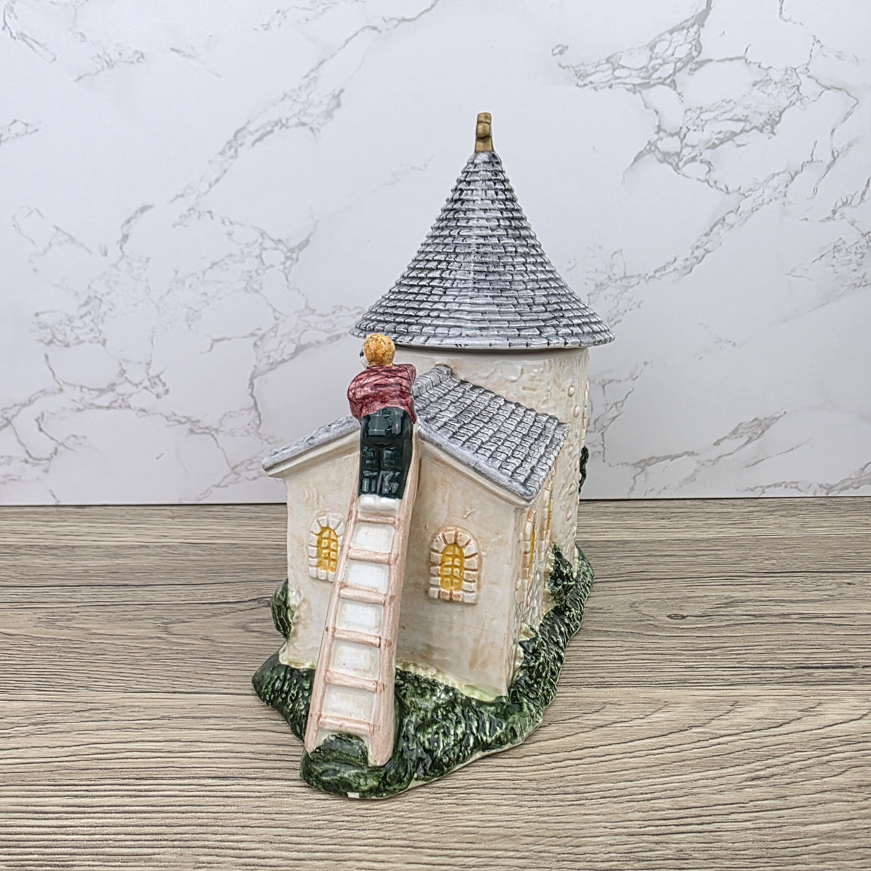 Leonardo Ceramic Church Chapel Teapot with Stone Tower Details | Decorative Collectible Display Piece