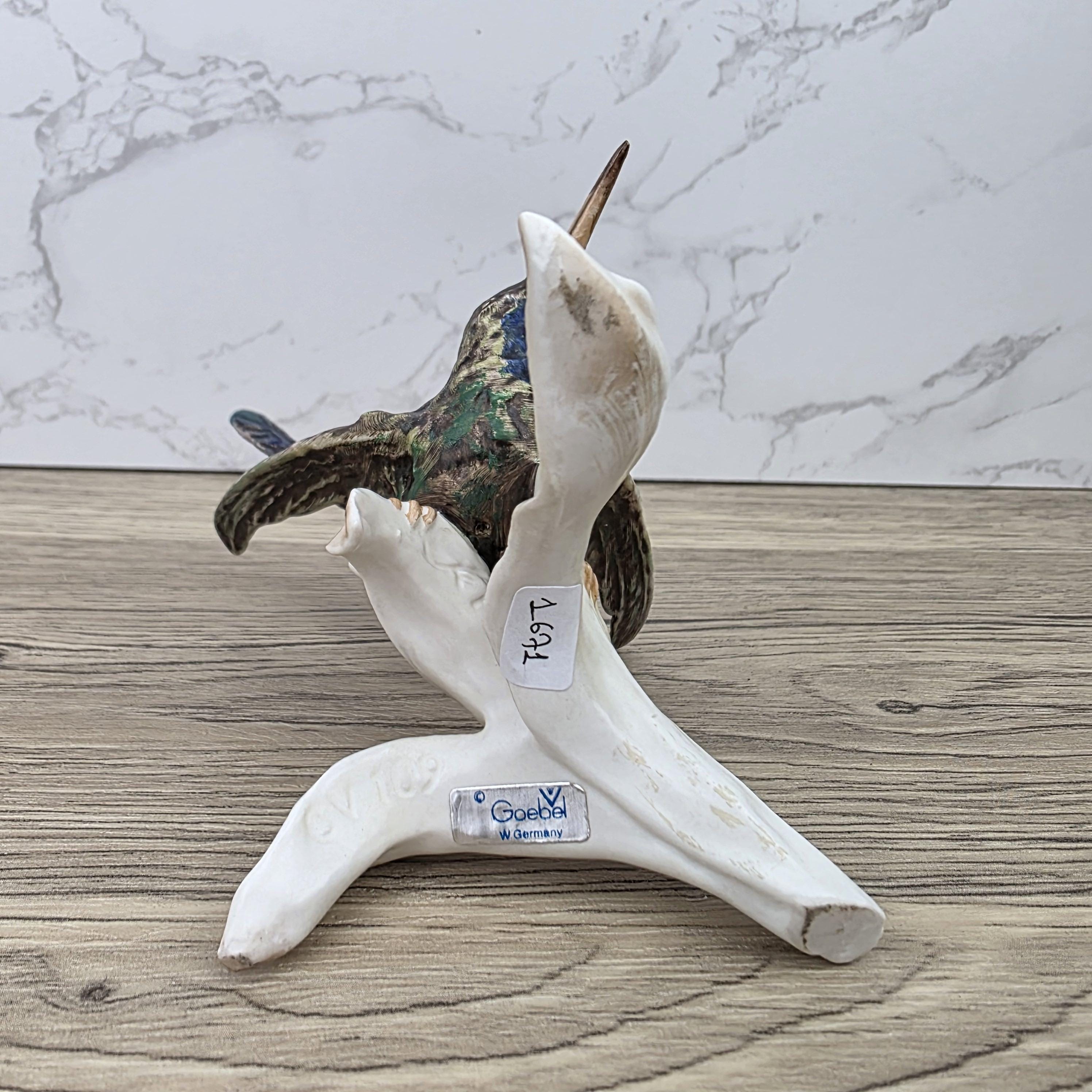 Goebel CV109 Bird Figurine on Porcelain Branch | Vintage W Germany Sculpture Collectible Display Decor